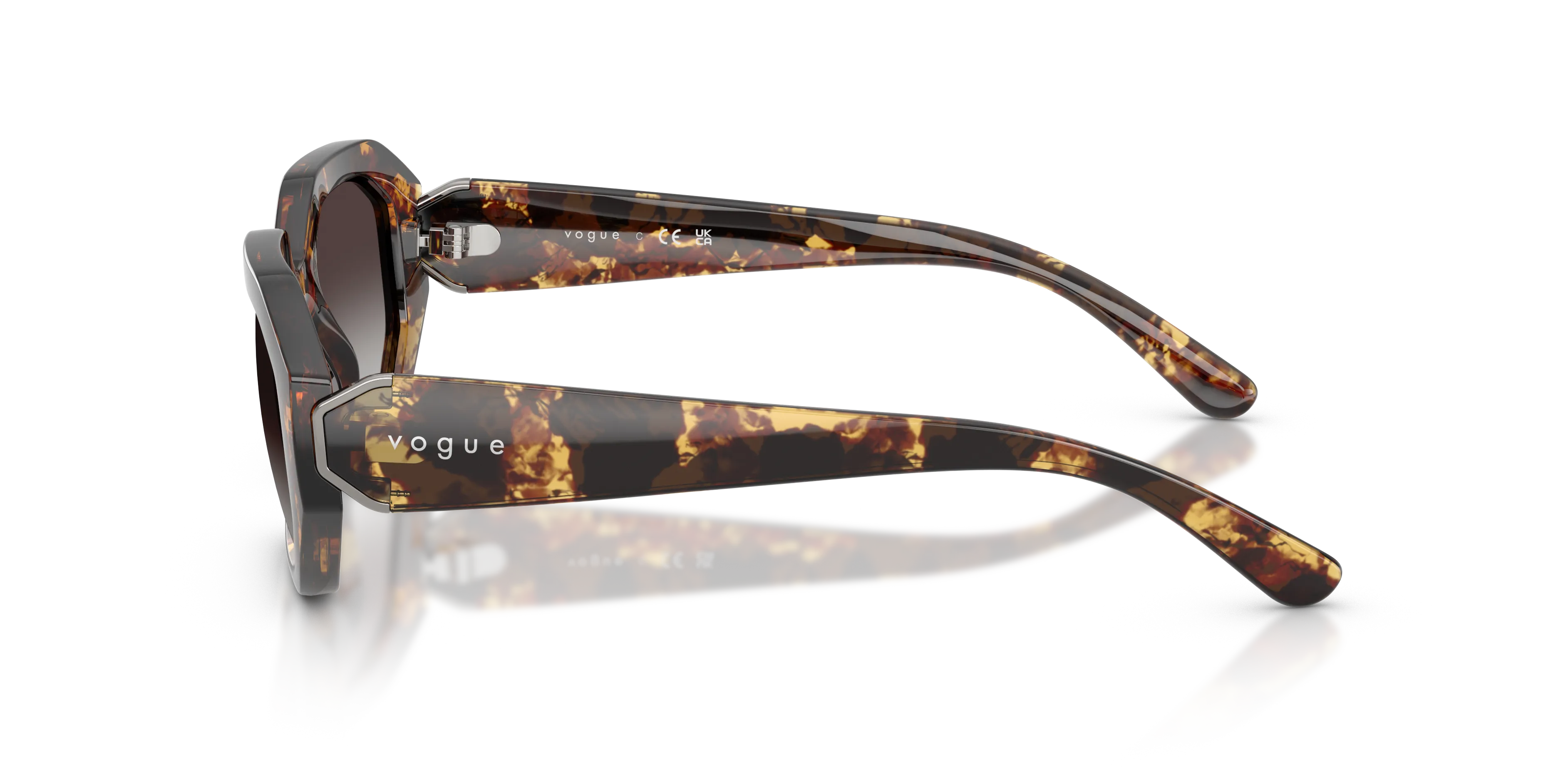 VOGUE EYEWEAR VO5675S 31798G Occhiali da sole Nylon Tartaruga Grigio Geometrica Normale Sfumato - immagine 4