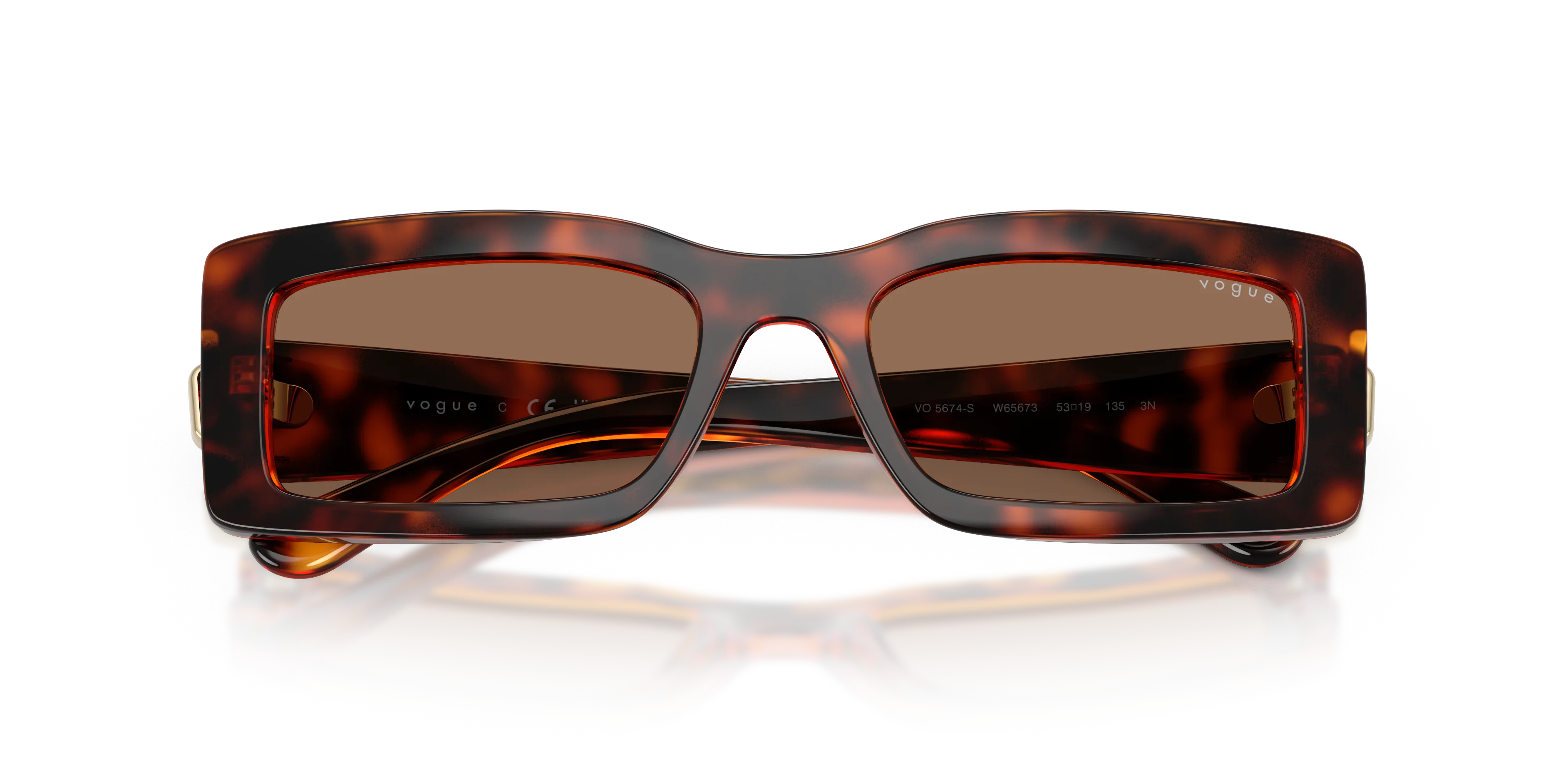 VOGUE EYEWEAR VO5674S W65673 Occhiali da sole Nylon Marrone Marrone Squadrata Normale - immagine 2
