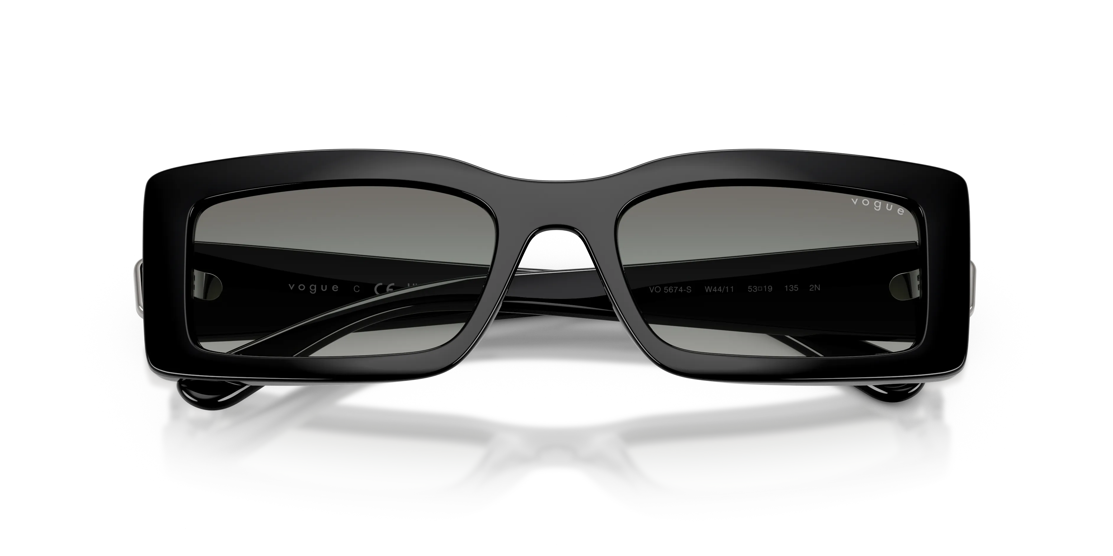 VOGUE EYEWEAR VO5674S W44/11 Occhiali da sole Nylon Nero Grigio Squadrata Normale Sfumato - immagine 2