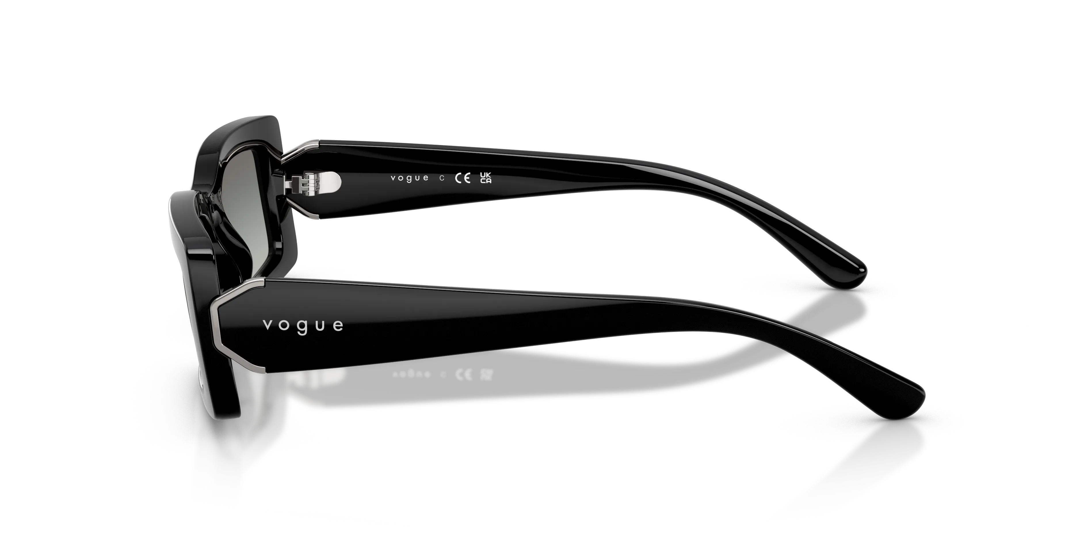 VOGUE EYEWEAR VO5674S W44/11 Occhiali da sole Nylon Nero Grigio Squadrata Normale Sfumato - immagine 4