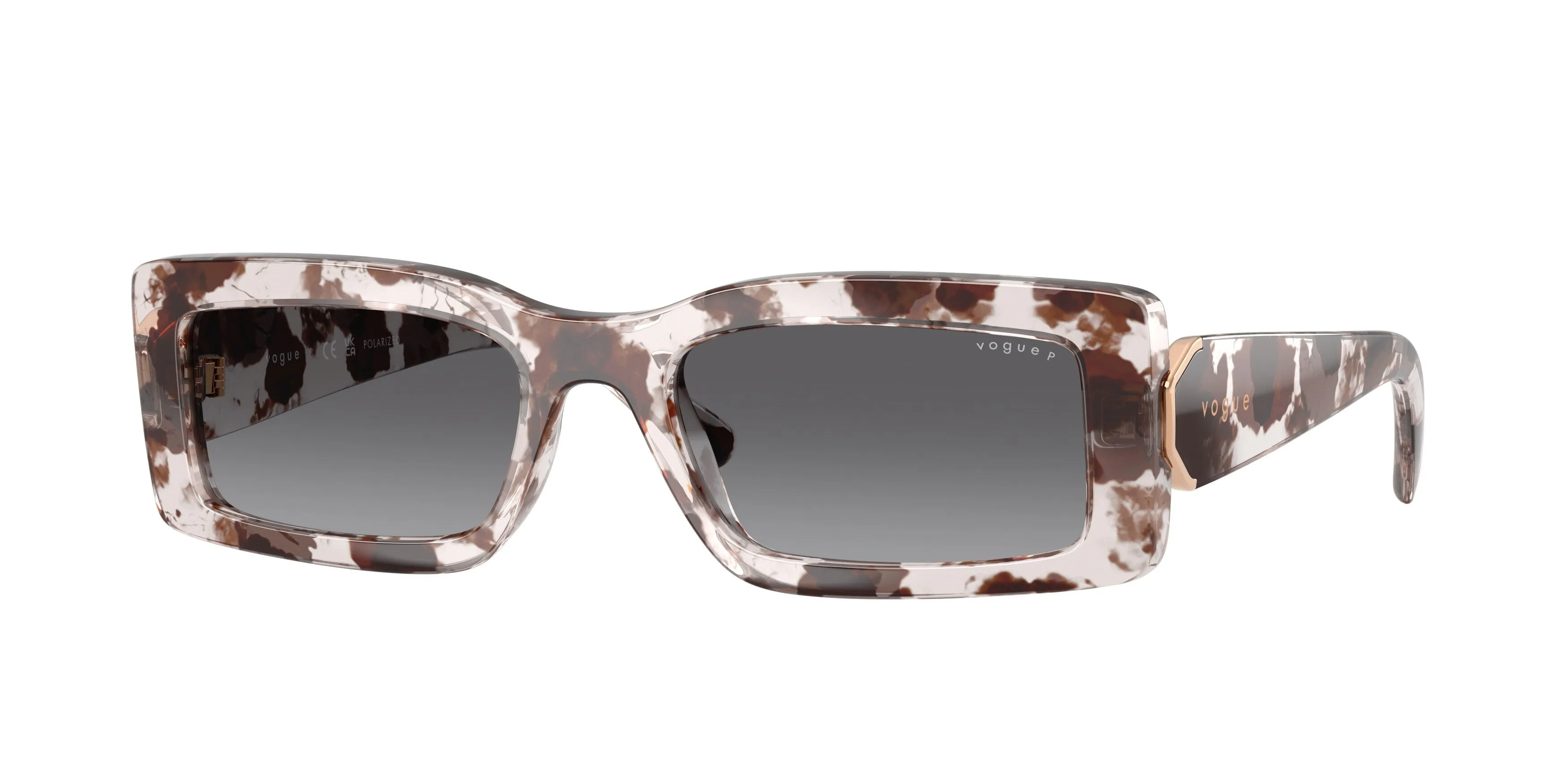 VOGUE EYEWEAR VO5674S 3218T3 Occhiali da sole Nylon Tartaruga Grigio Squadrata Polarizzata Sfumato - immagine 1