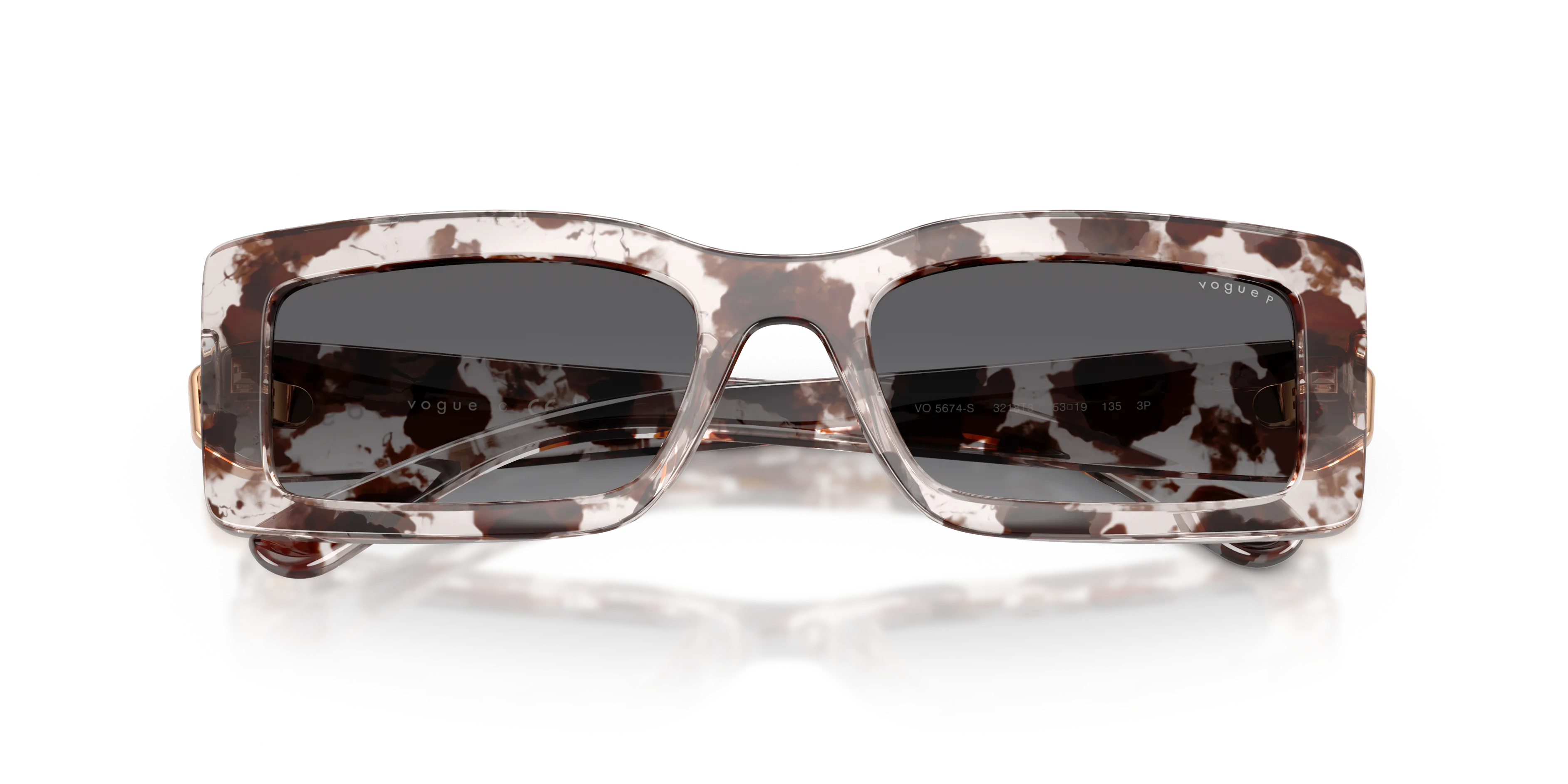VOGUE EYEWEAR VO5674S 3218T3 Occhiali da sole Nylon Tartaruga Grigio Squadrata Polarizzata Sfumato - immagine 2