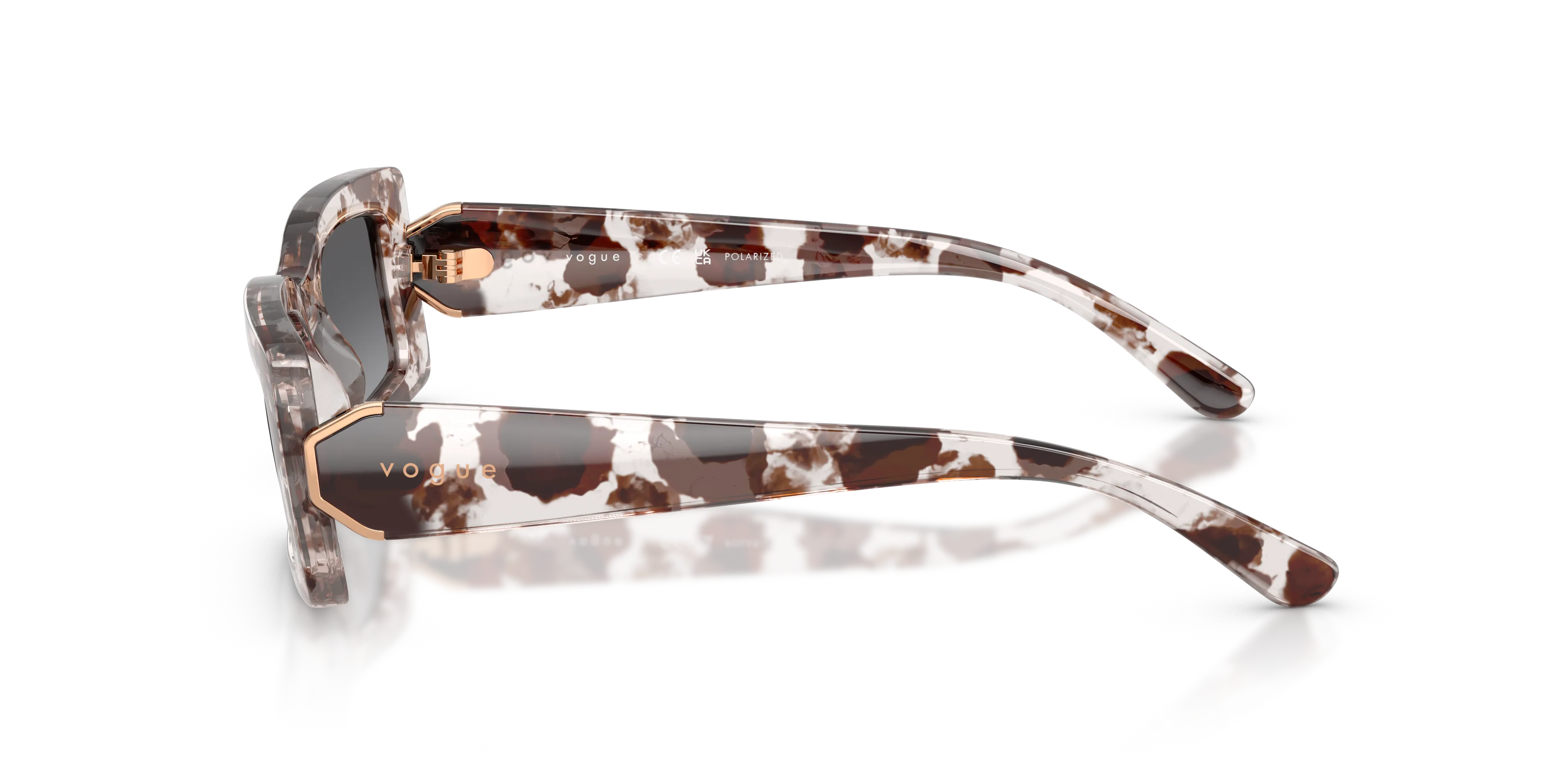 VOGUE EYEWEAR VO5674S 3218T3 Occhiali da sole Nylon Tartaruga Grigio Squadrata Polarizzata Sfumato - immagine 4