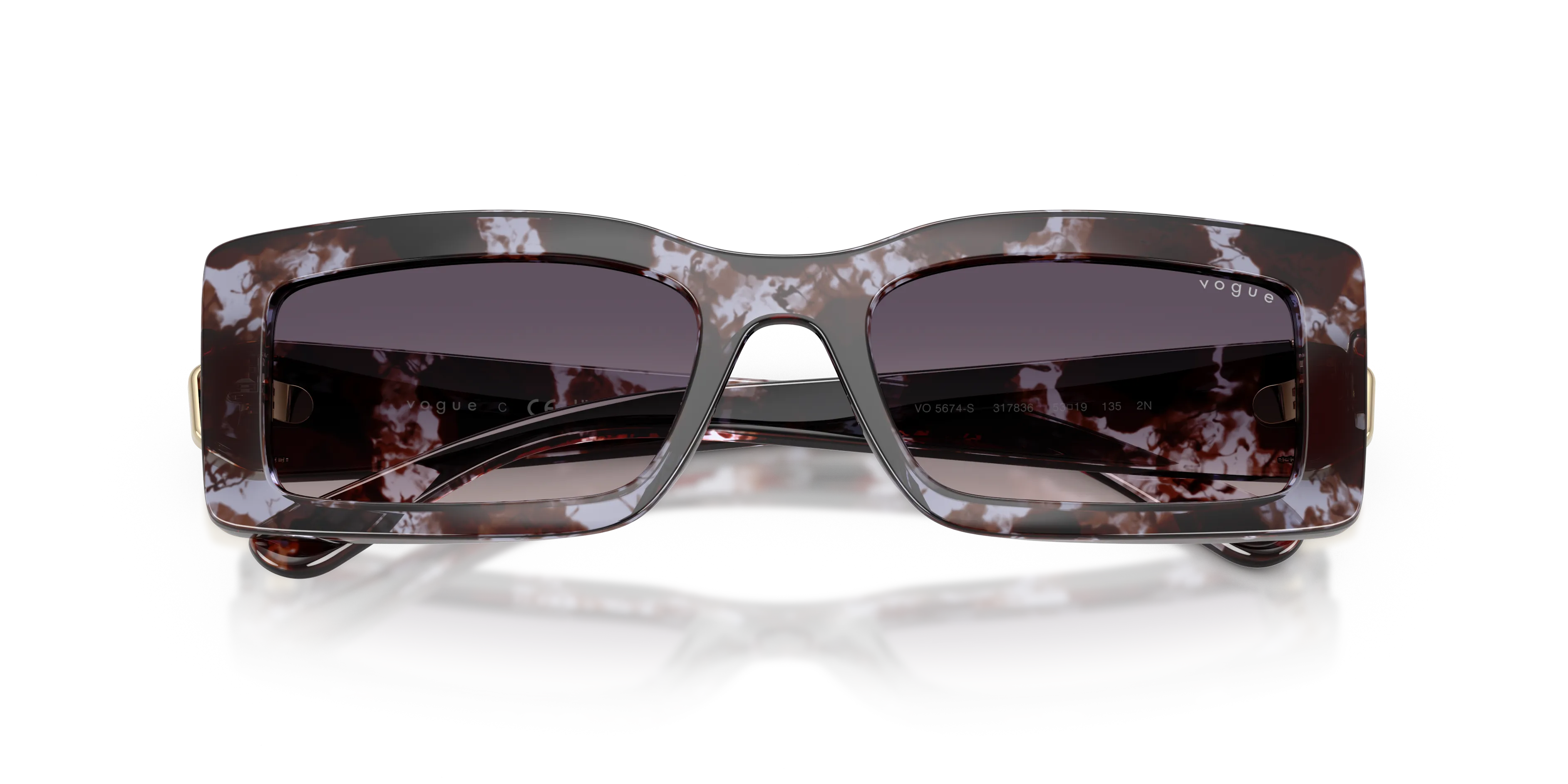 VOGUE EYEWEAR VO5674S 317836 Occhiali da sole Nylon Viola Rosa Squadrata Normale Sfumato - immagine 2