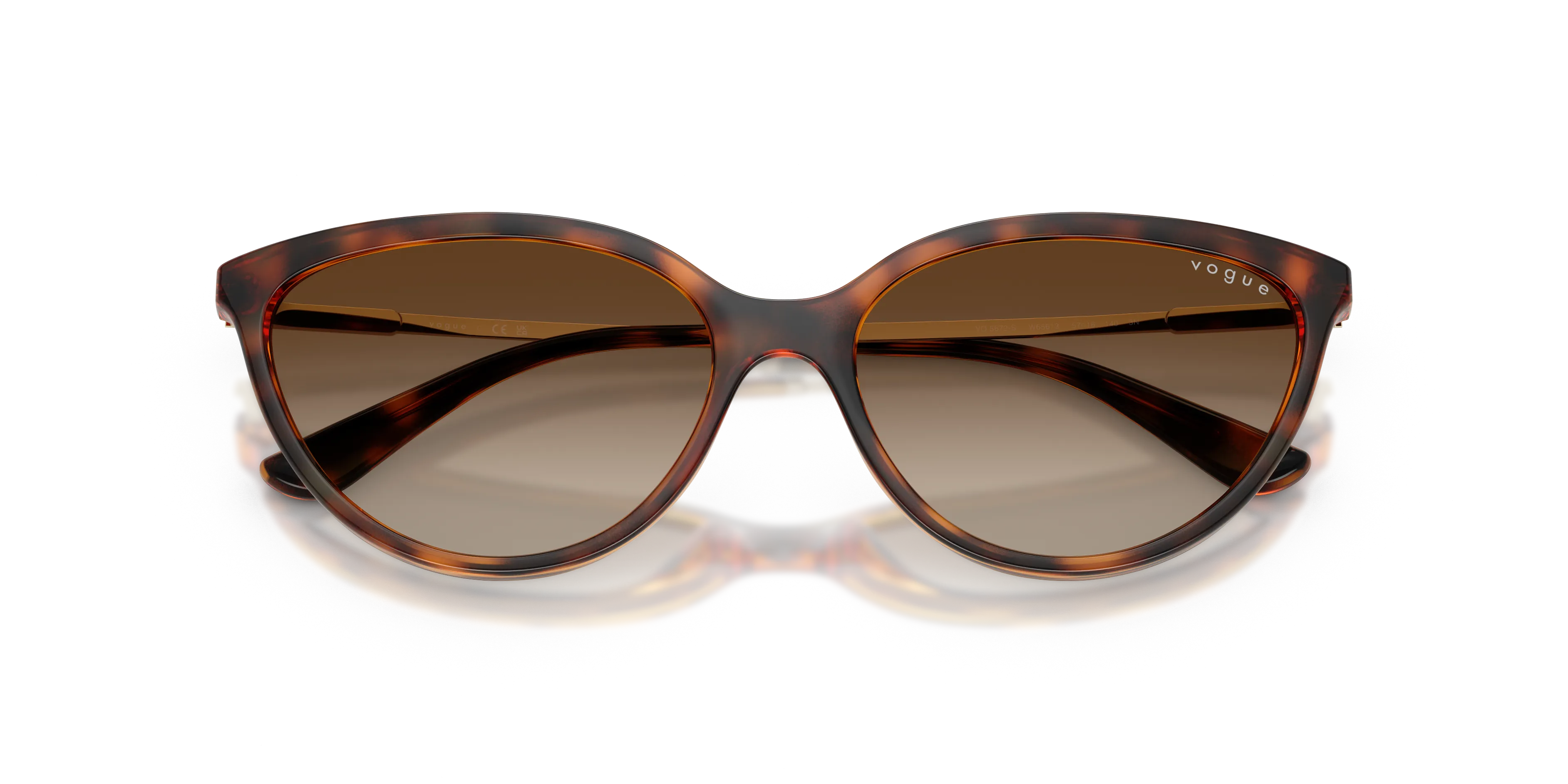 VOGUE EYEWEAR VO5672S W65613 Occhiali da sole Nylon Marrone Marrone Cat Eye Normale Sfumato - immagine 2