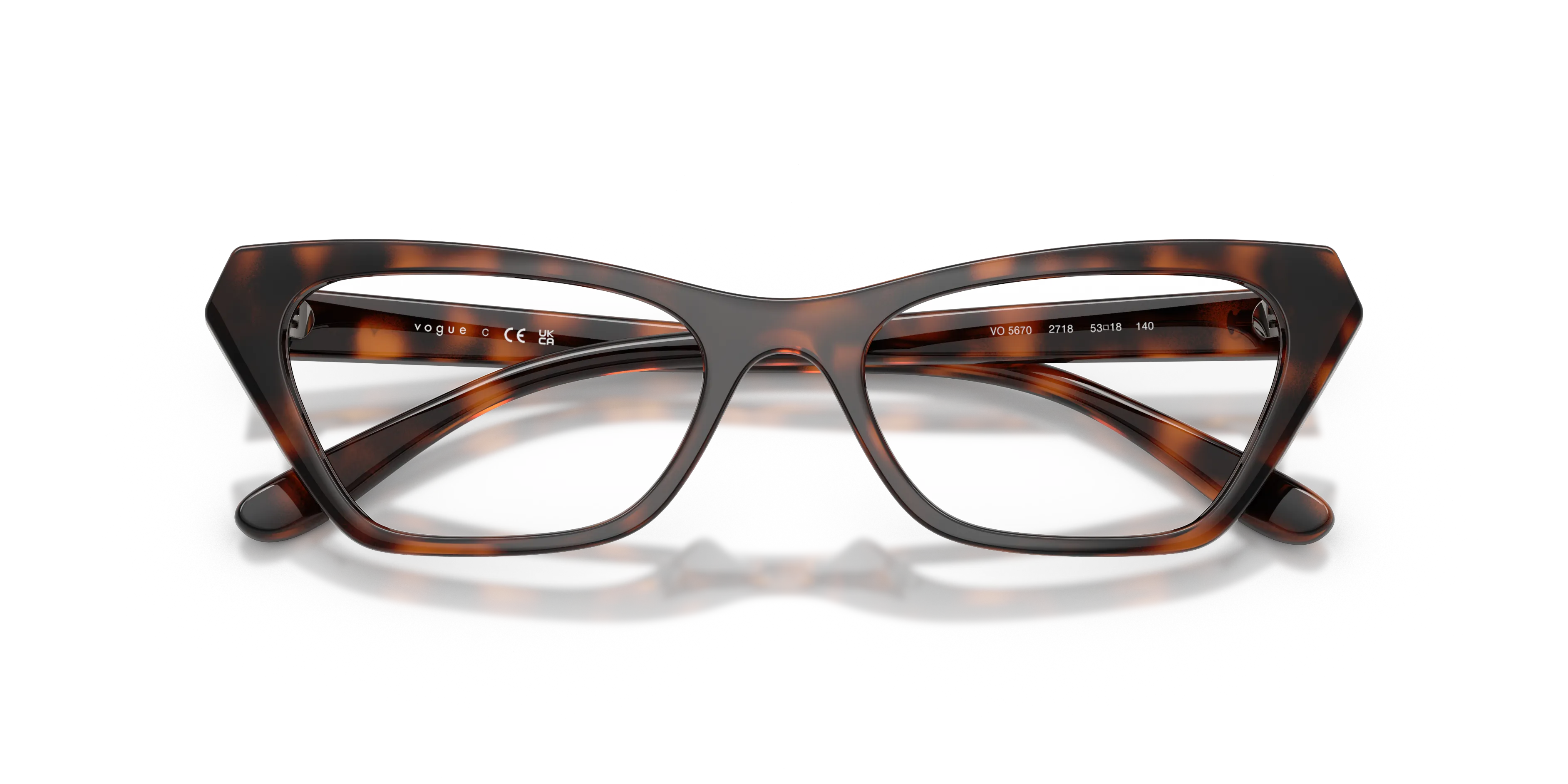 VOGUE EYEWEAR VO5670 2718 Montature da vista Nylon Marrone Cat Eye Normale - immagine 2