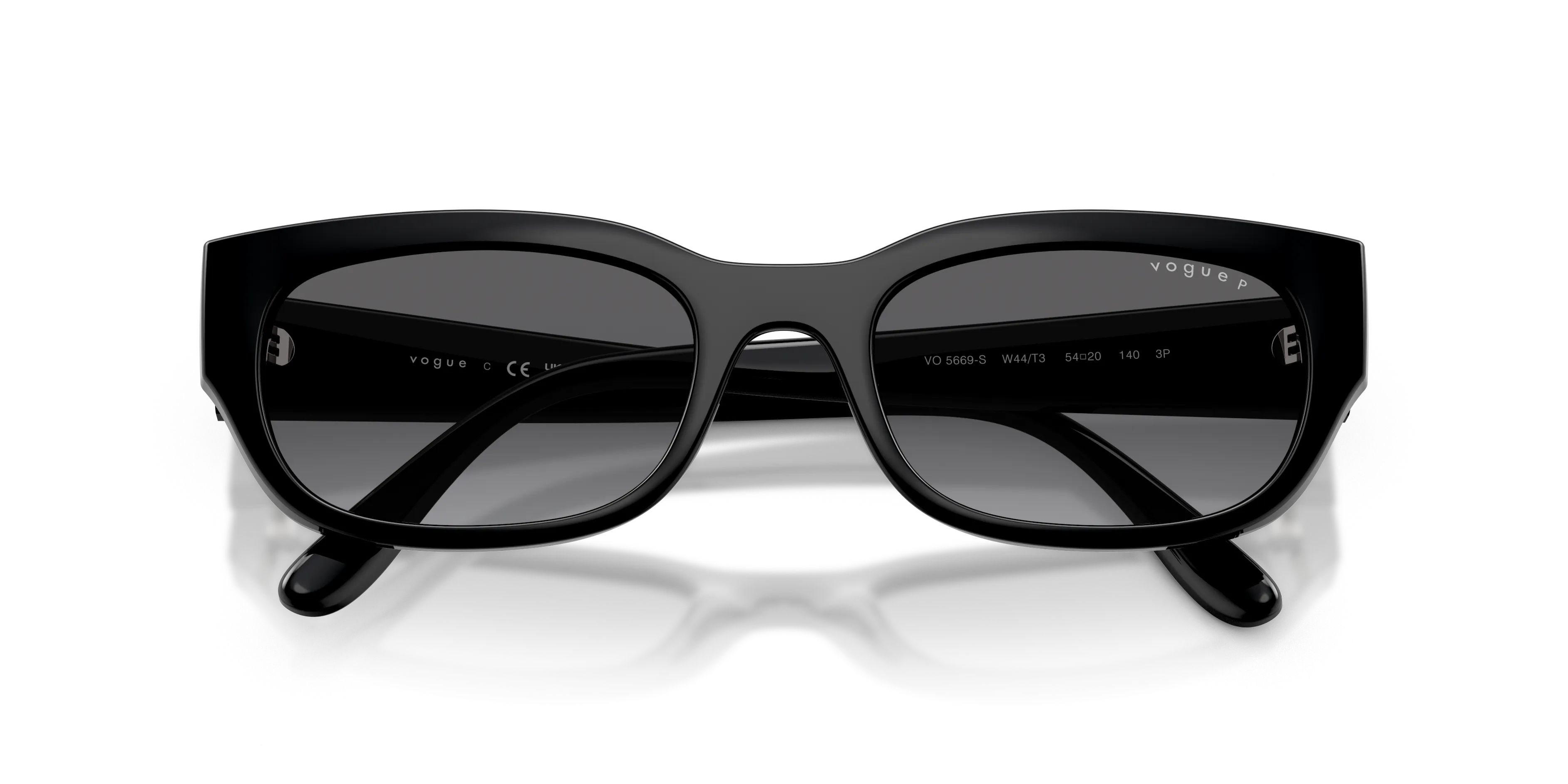 VOGUE EYEWEAR VO5669S W44/T3 Occhiali da sole Nylon Nero Grigio Pillow Polarizzata Sfumato - immagine 2