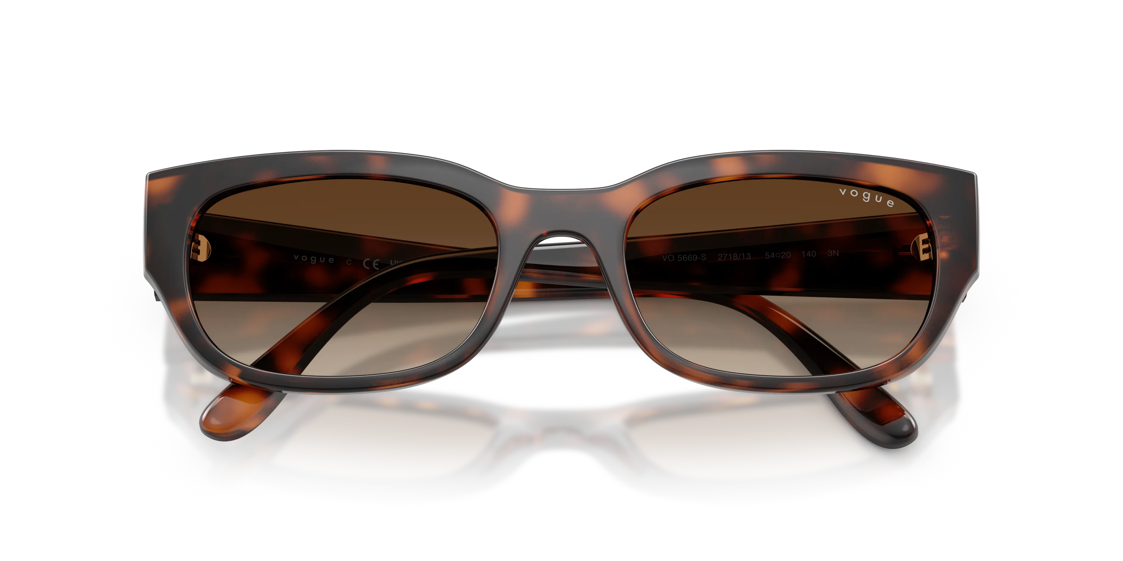 VOGUE EYEWEAR VO5669S 271813 Occhiali da sole Nylon Marrone Marrone Pillow Normale Sfumato - immagine 2