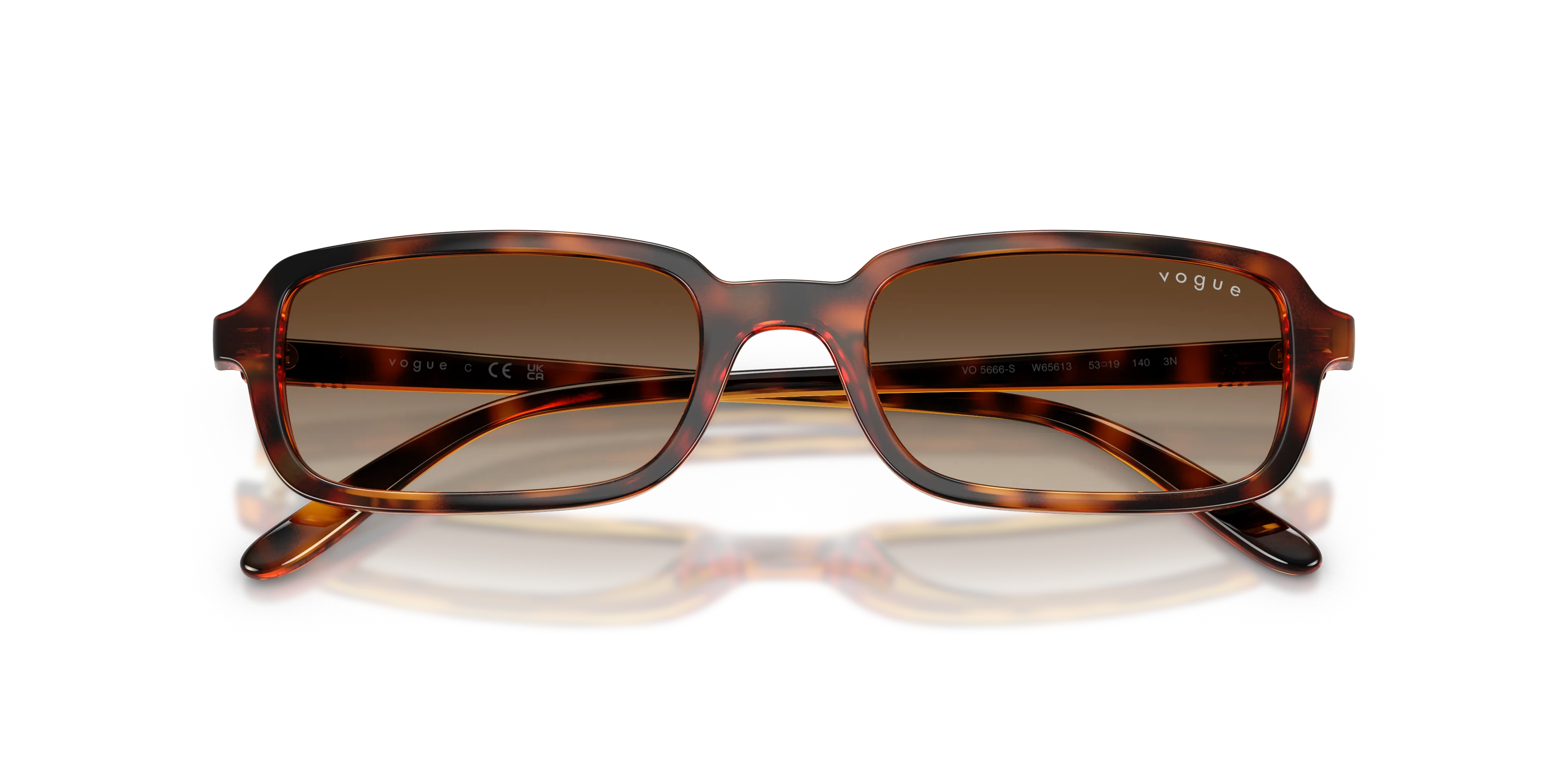 VOGUE EYEWEAR VO5666S W65613 Occhiali da sole Nylon Marrone Marrone Pillow Normale Sfumato - immagine 2