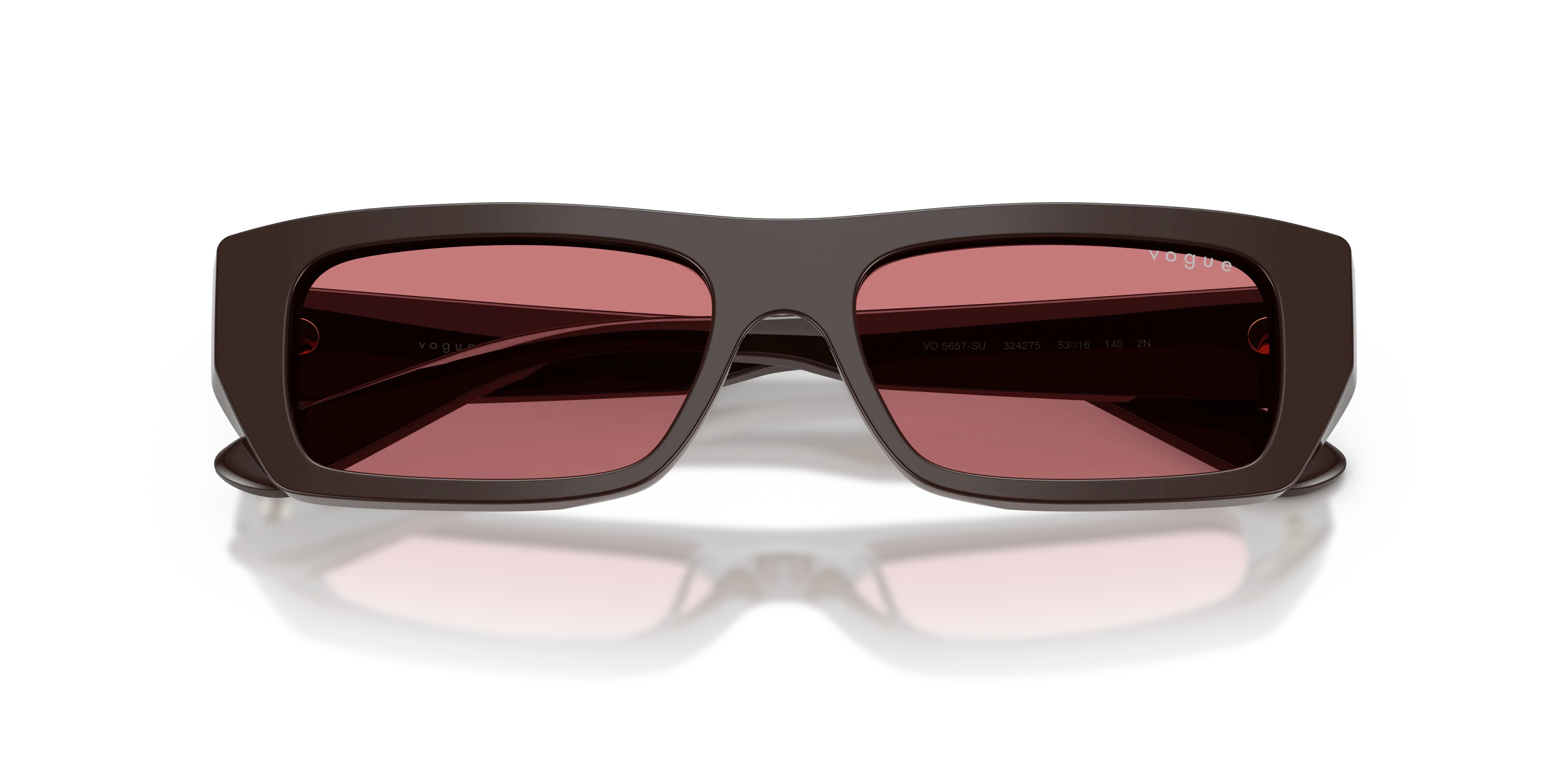 VOGUE EYEWEAR VO5657SU 324275 Occhiali da sole Acetato Marrone Rosso Squadrata Normale - immagine 2