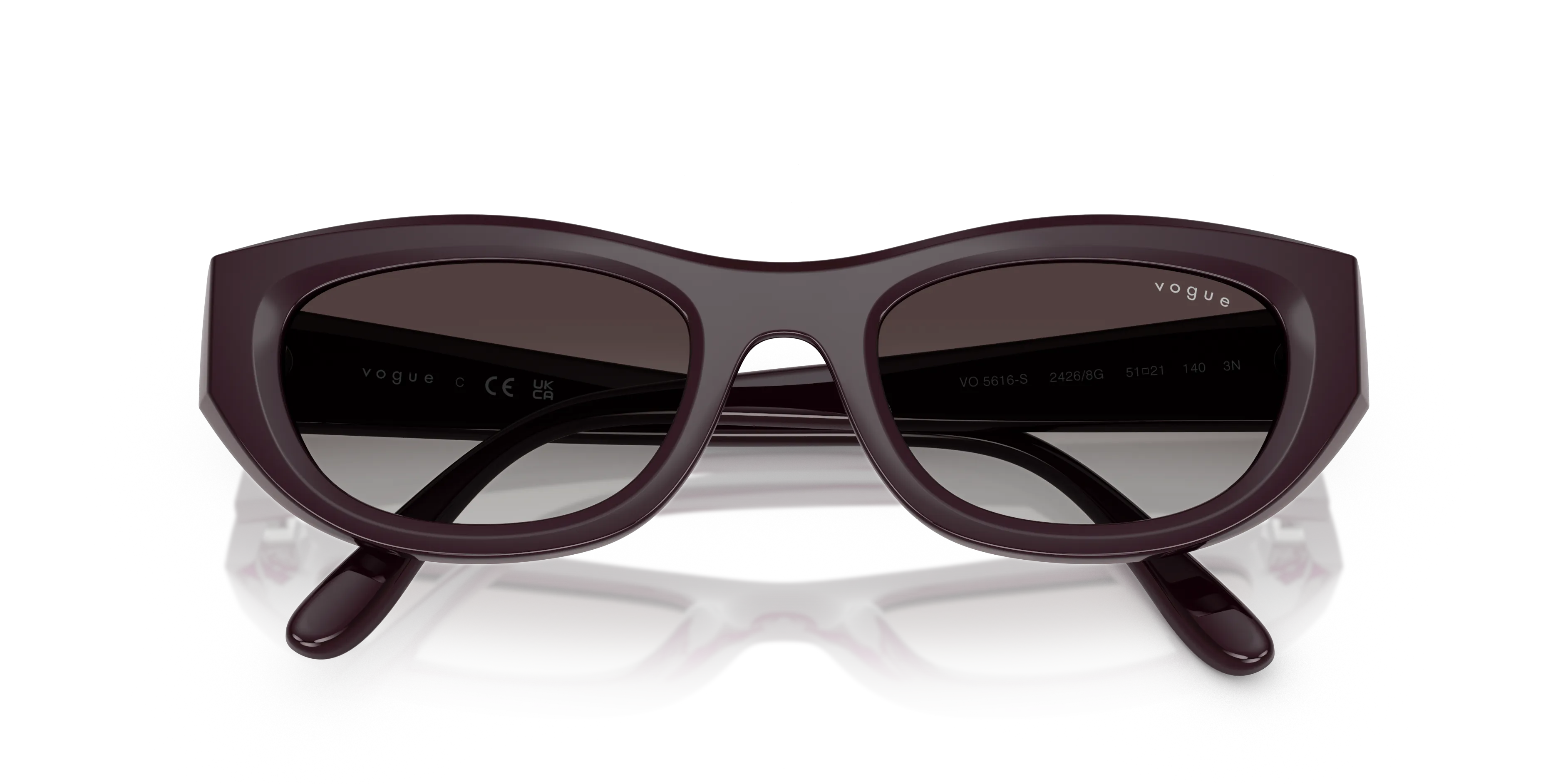 VOGUE EYEWEAR VO5616S 24268G Occhiali da sole Nylon Rosso Grigio Cat Eye Normale Sfumato - immagine 2