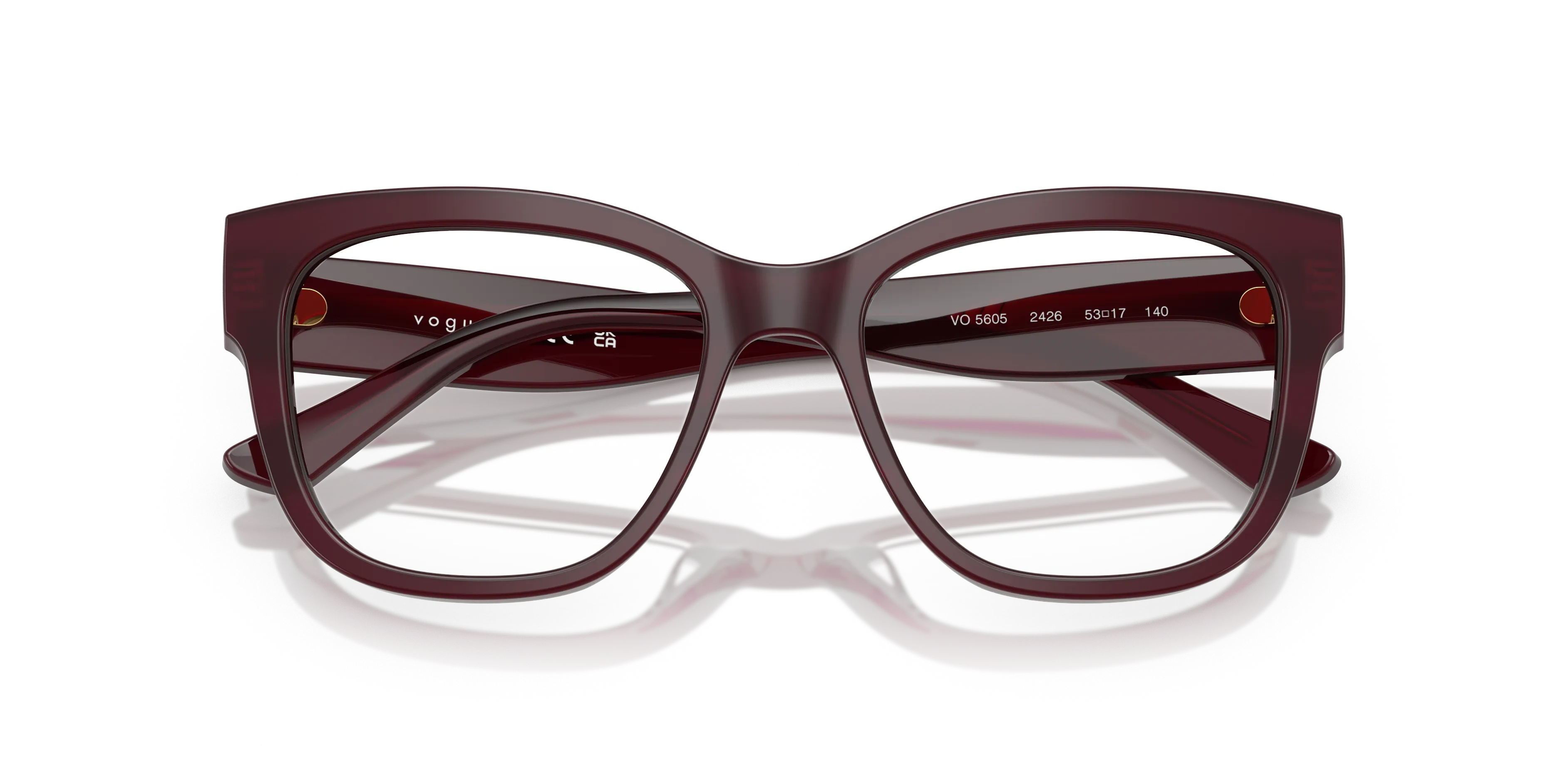 VOGUE EYEWEAR VO5605 2426 Montature da vista Acetato Rosso Squadrata Normale - immagine 2