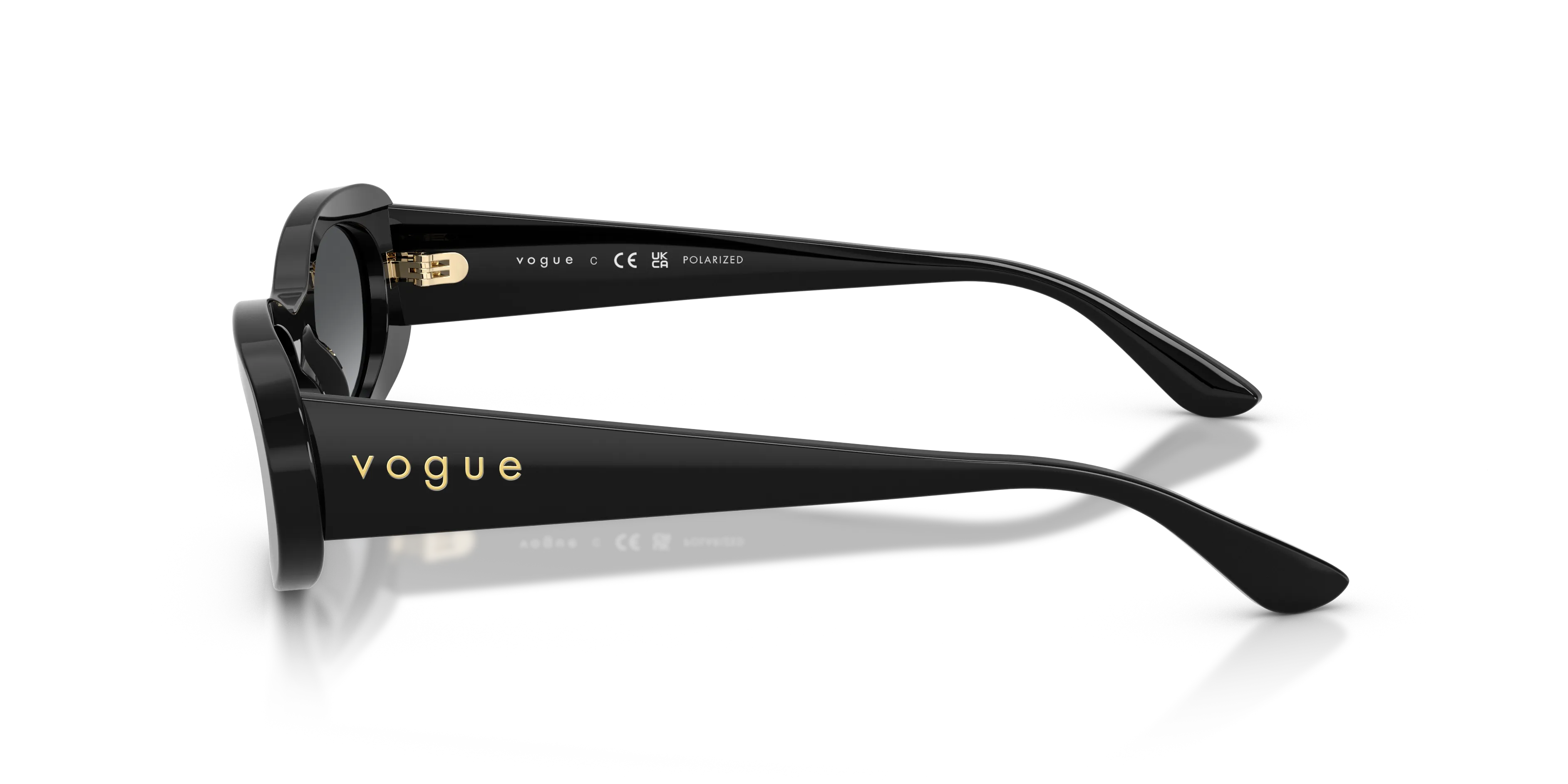 VOGUE EYEWEAR VO5582S W44/T3 Occhiali da sole Acetato Nero Grigio Rotonda Polarizzata Sfumato - immagine 4