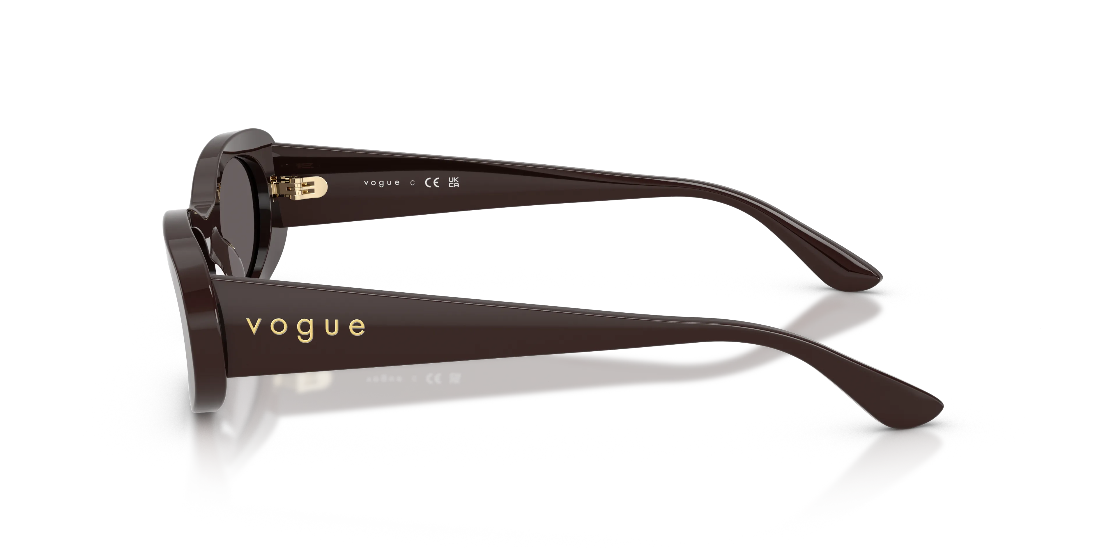VOGUE EYEWEAR VO5582S 225287 Occhiali da sole Acetato Marrone Grigio Rotonda Normale - immagine 4