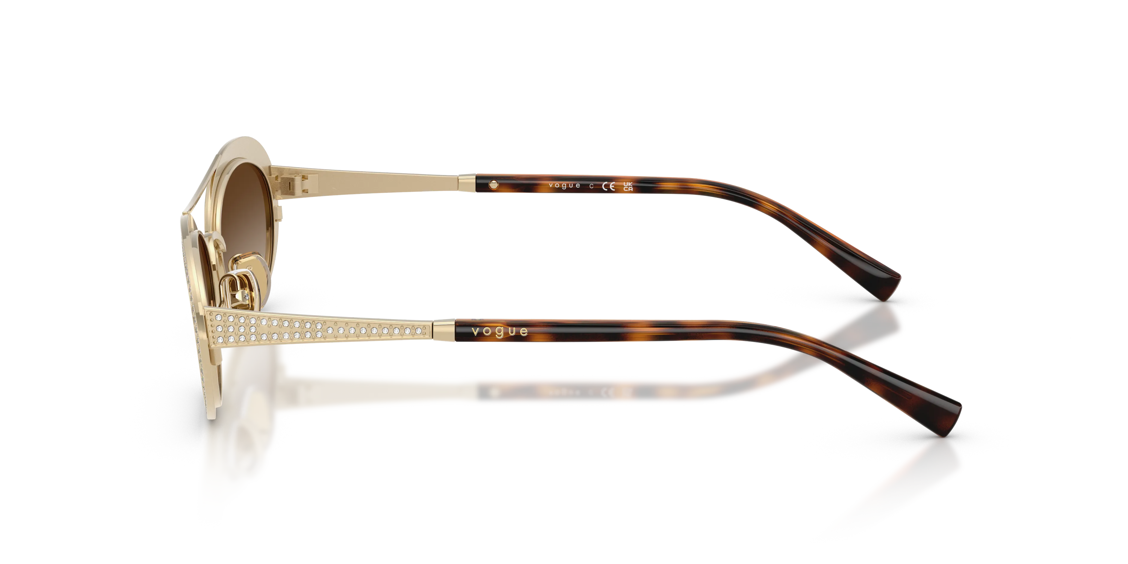 VOGUE EYEWEAR VO4348SB 848/13 Occhiali da sole Metallo Oro Marrone Rotonda Normale Sfumato - immagine 4