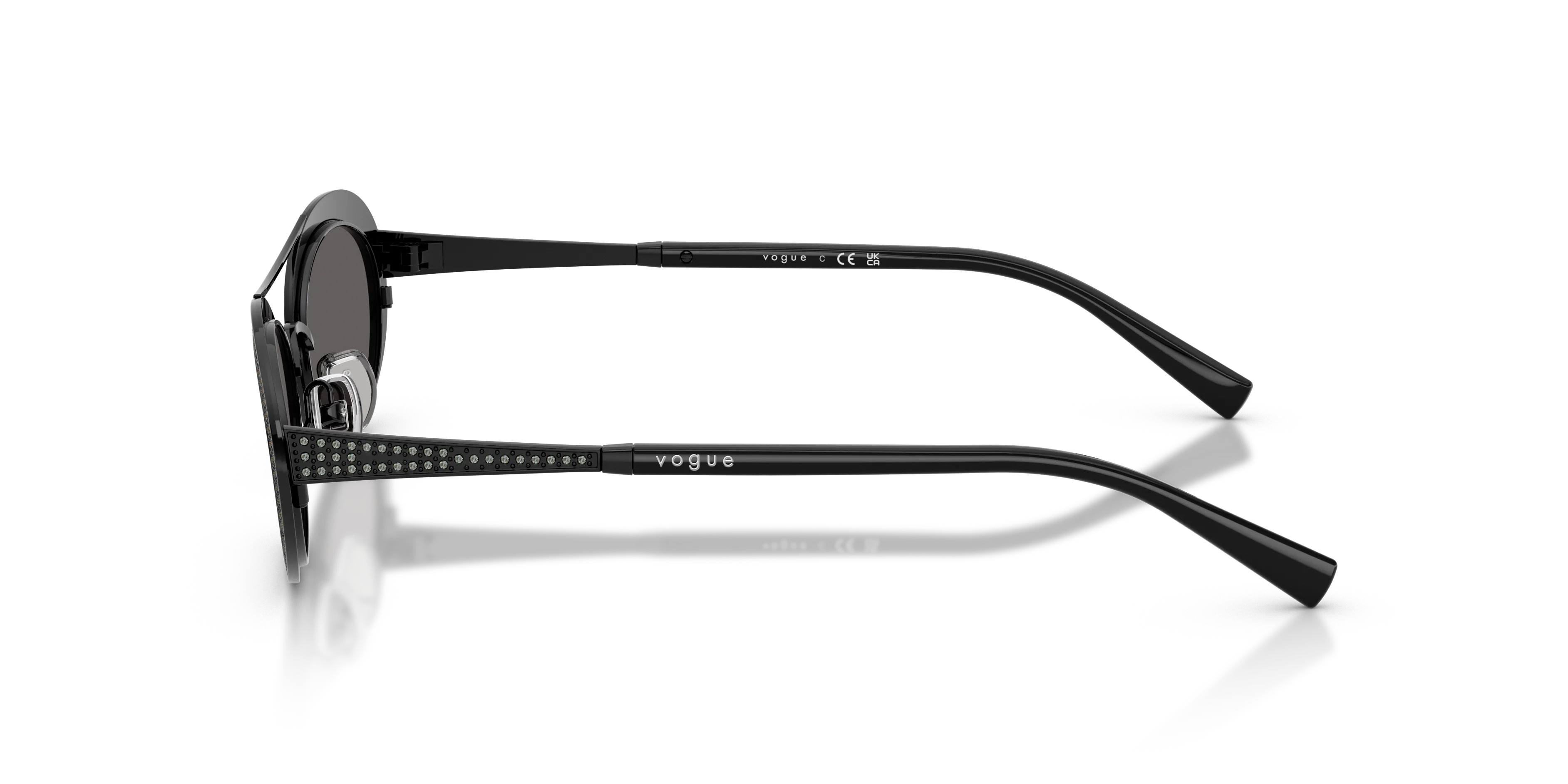 VOGUE EYEWEAR VO4348SB 352/87 Occhiali da sole Metallo Nero Grigio Rotonda Normale - immagine 4
