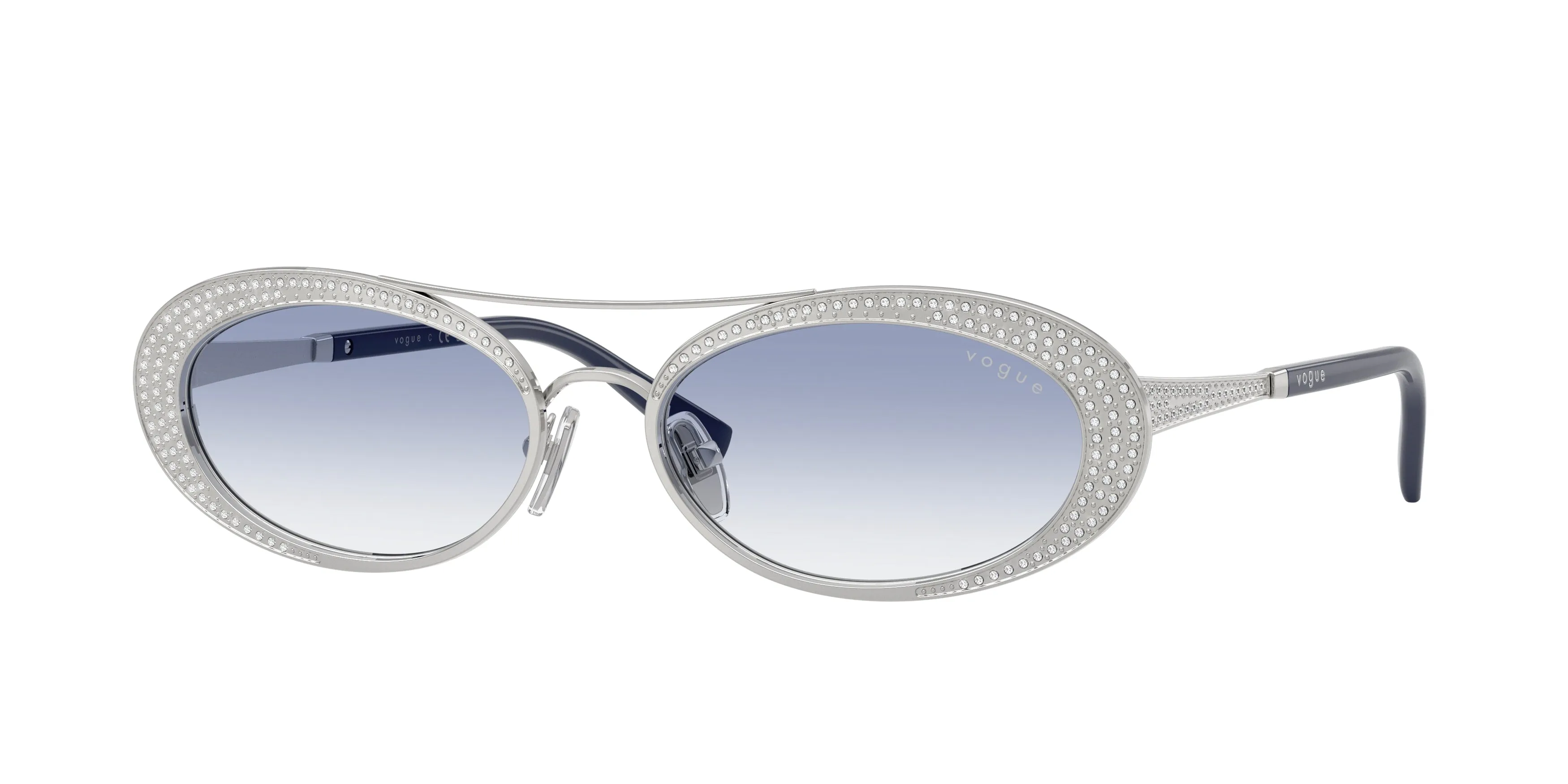 VOGUE EYEWEAR VO4348SB 323/19 Occhiali da sole Metallo Argento Blu Rotonda Normale Sfumato - immagine 1