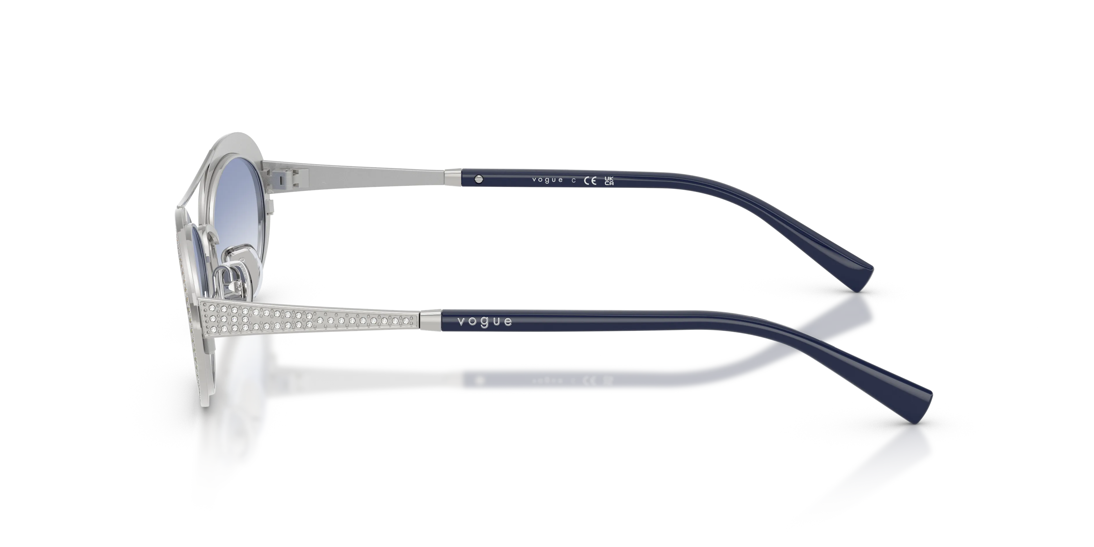 VOGUE EYEWEAR VO4348SB 323/19 Occhiali da sole Metallo Argento Blu Rotonda Normale Sfumato - immagine 4