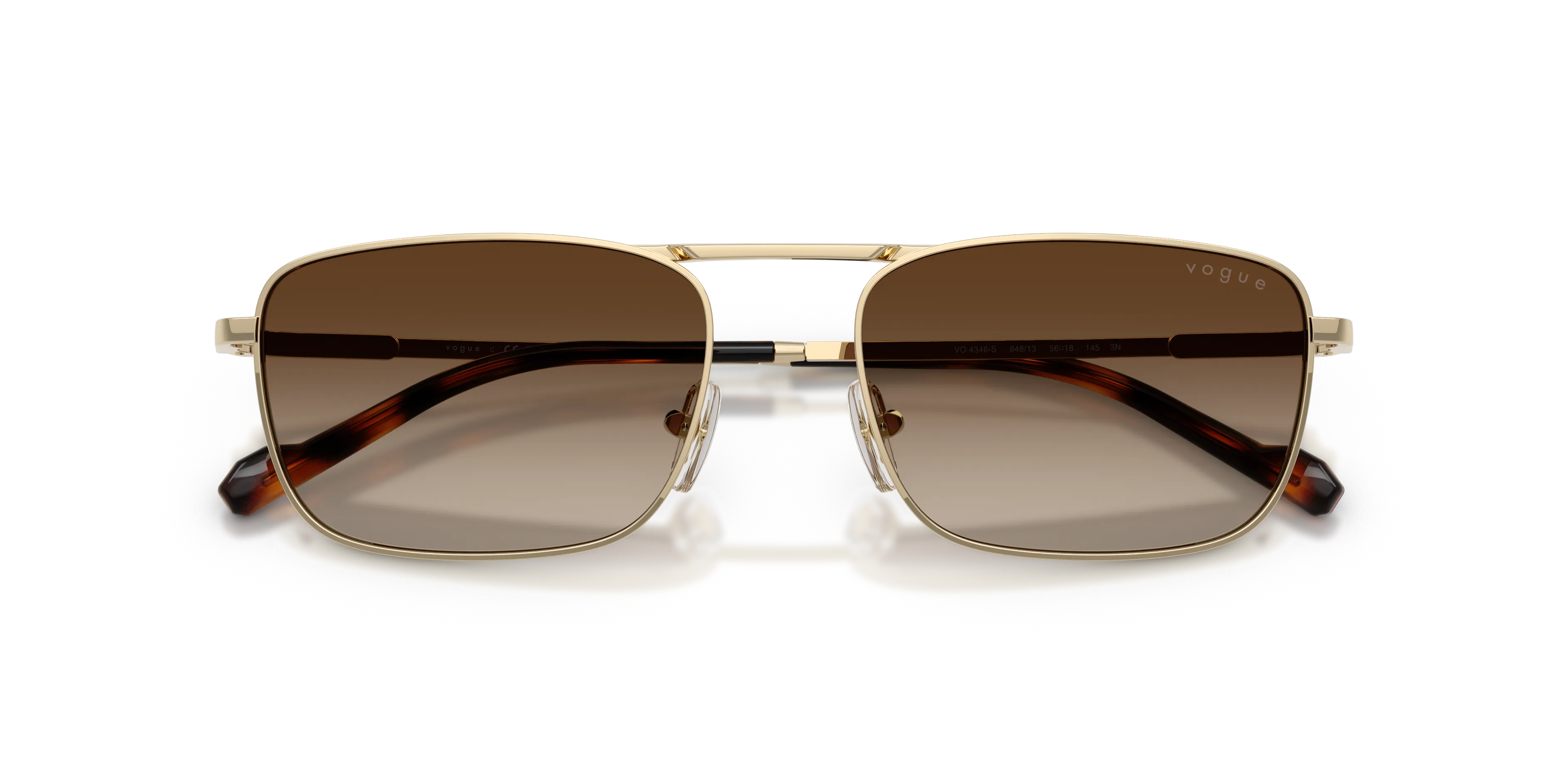 VOGUE EYEWEAR VO4346S 848/13 Occhiali da sole Metallo Oro Marrone Pillow Normale Sfumato - immagine 2