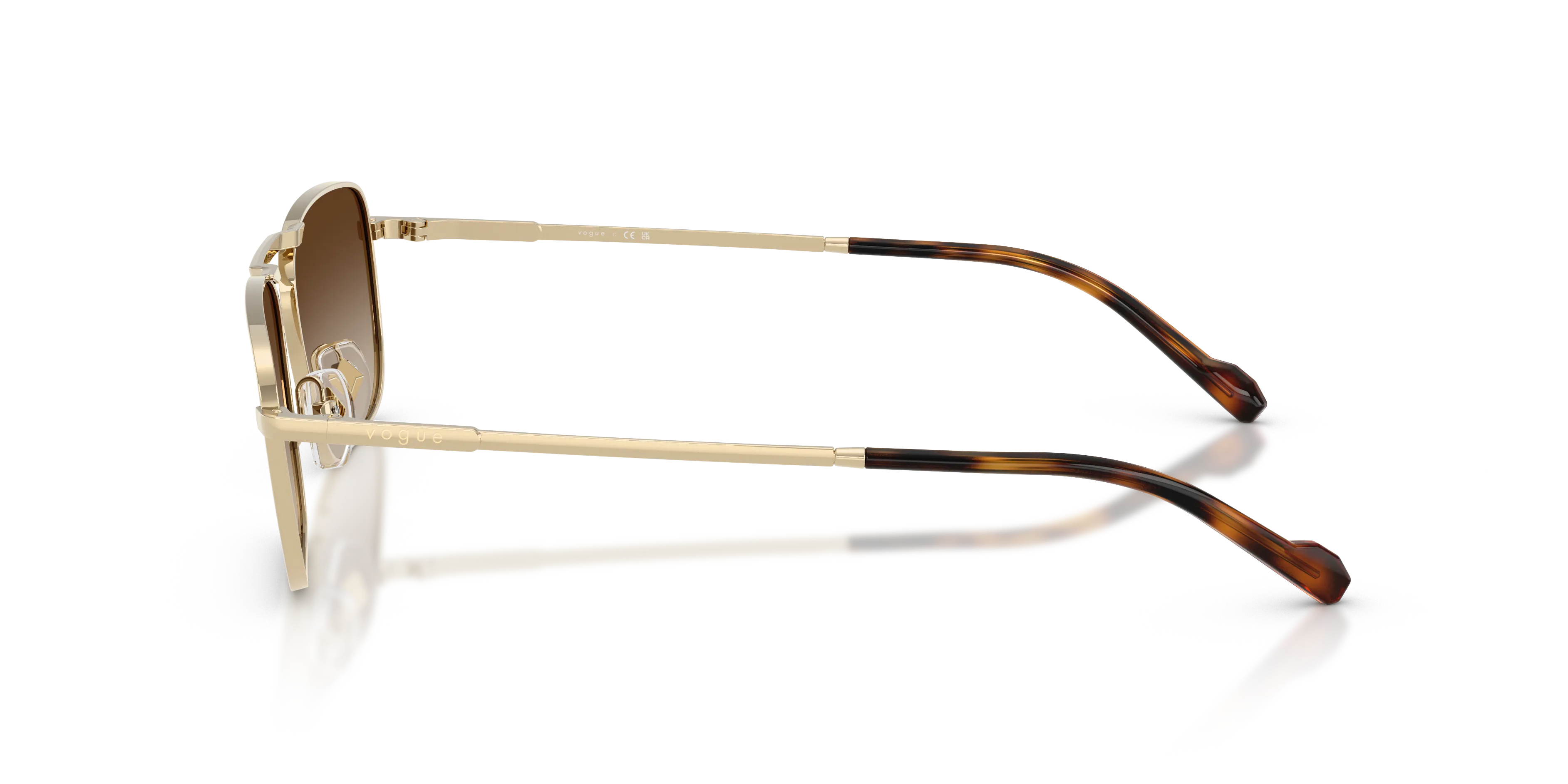 VOGUE EYEWEAR VO4346S 848/13 Occhiali da sole Metallo Oro Marrone Pillow Normale Sfumato - immagine 4