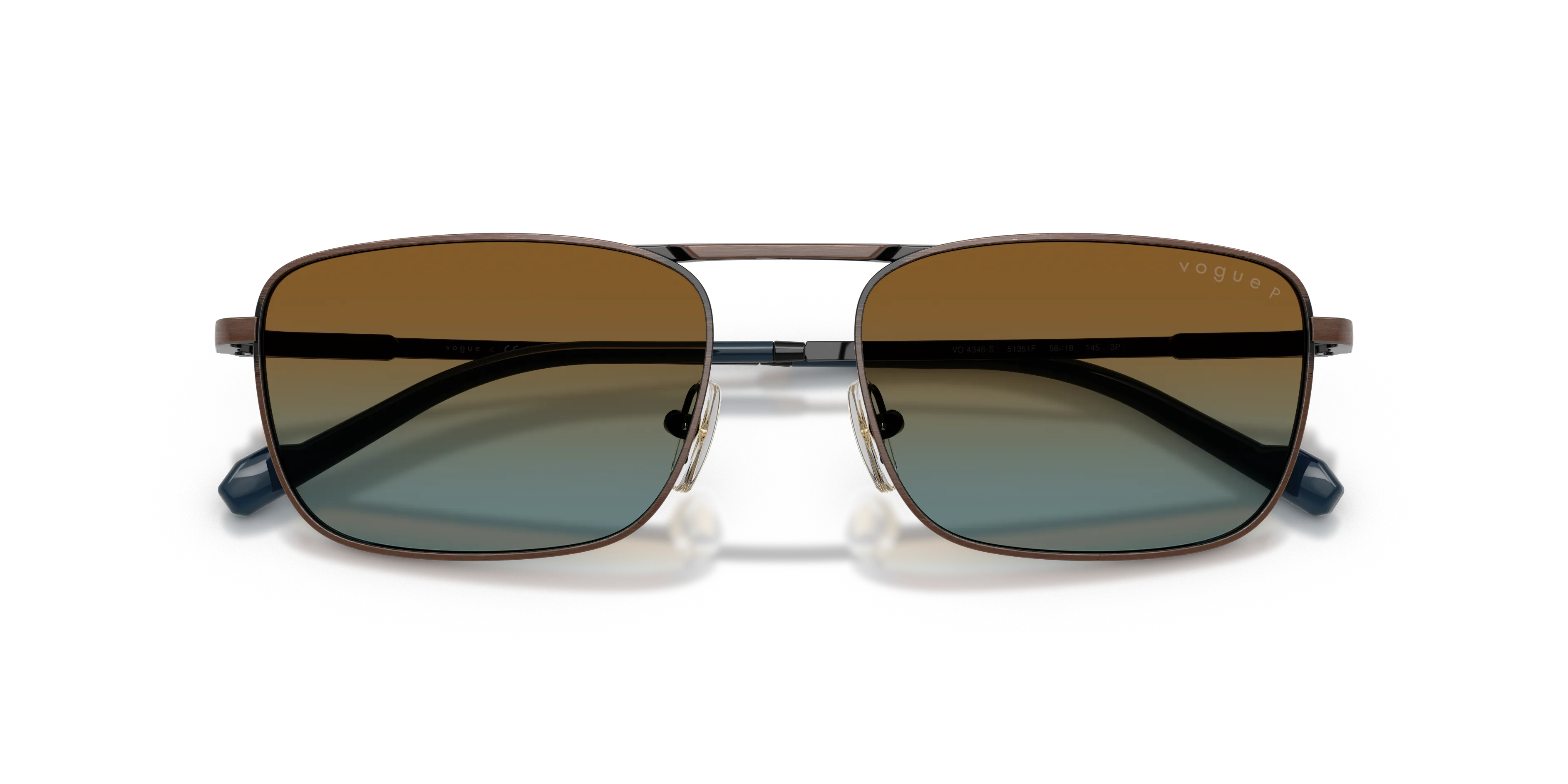 VOGUE EYEWEAR VO4346S 51351F Occhiali da sole Metallo Marrone Blu Pillow Polarizzata Sfumato - immagine 2