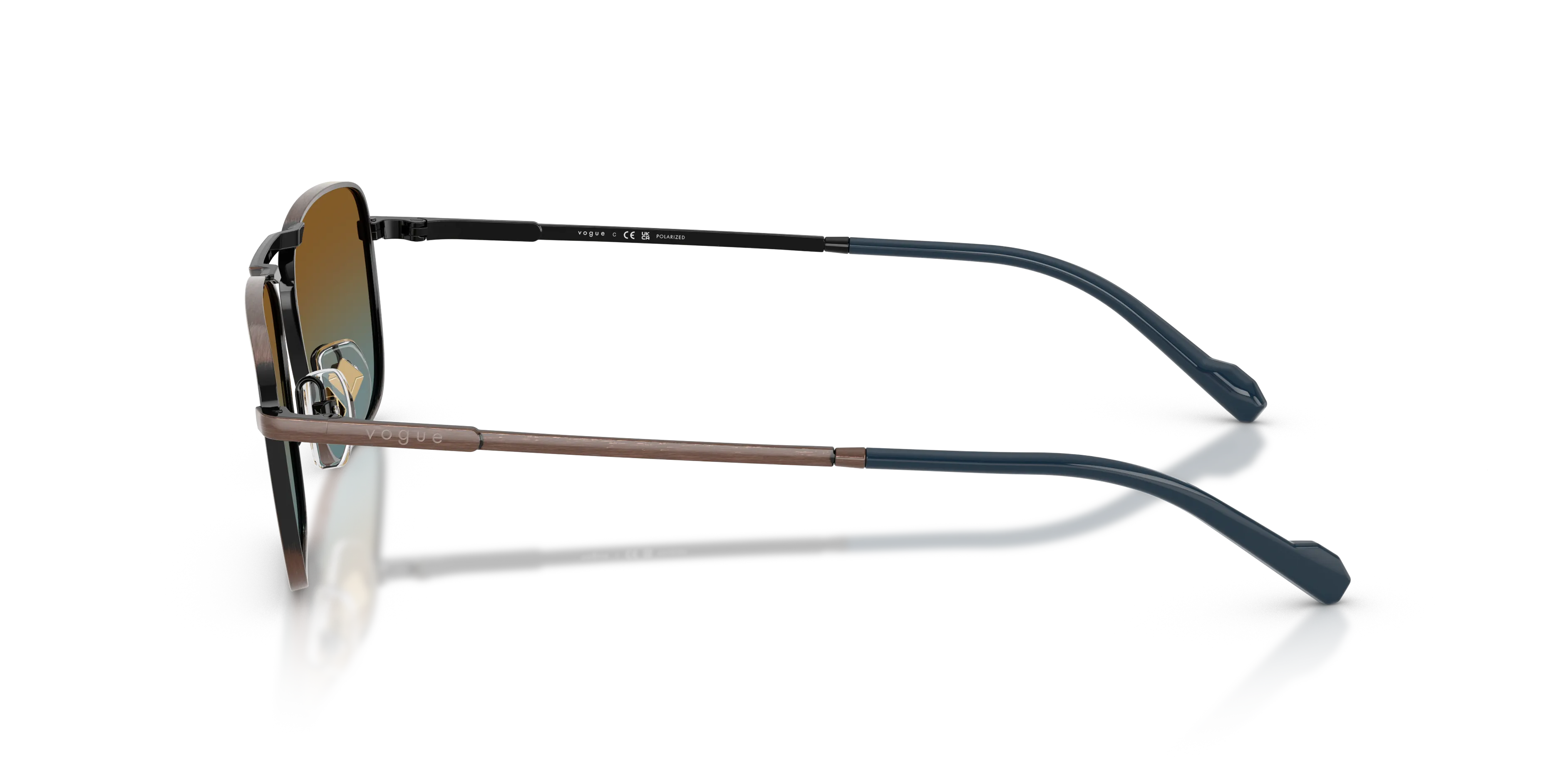 VOGUE EYEWEAR VO4346S 51351F Occhiali da sole Metallo Marrone Blu Pillow Polarizzata Sfumato - immagine 4