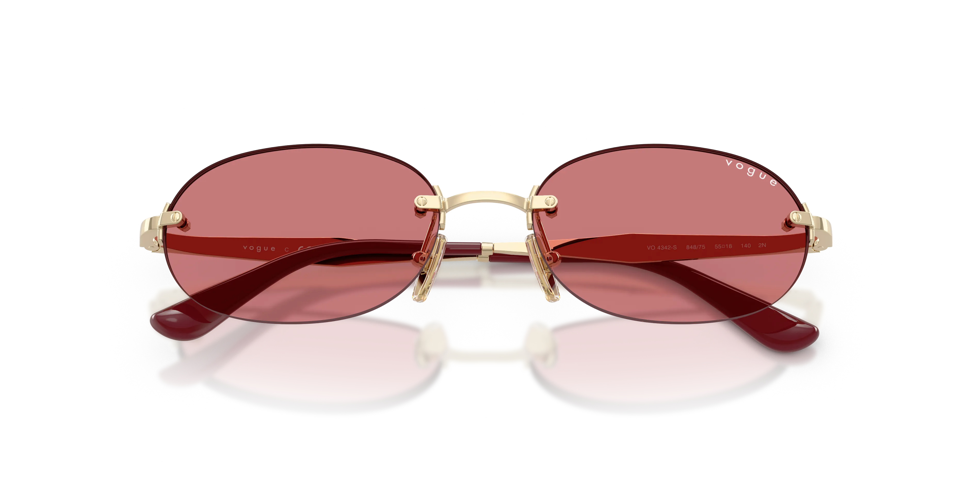 VOGUE EYEWEAR VO4342S 848/75 Occhiali da sole Metallo Oro Rosso Rotonda Normale - immagine 2