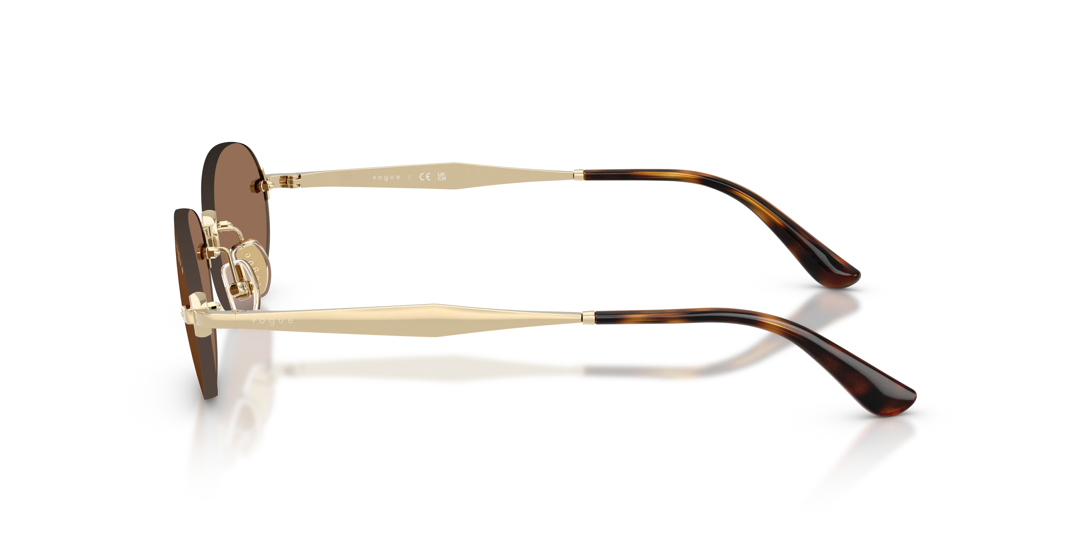 VOGUE EYEWEAR VO4342S 848/73 Occhiali da sole Metallo Oro Marrone Rotonda Normale - immagine 4