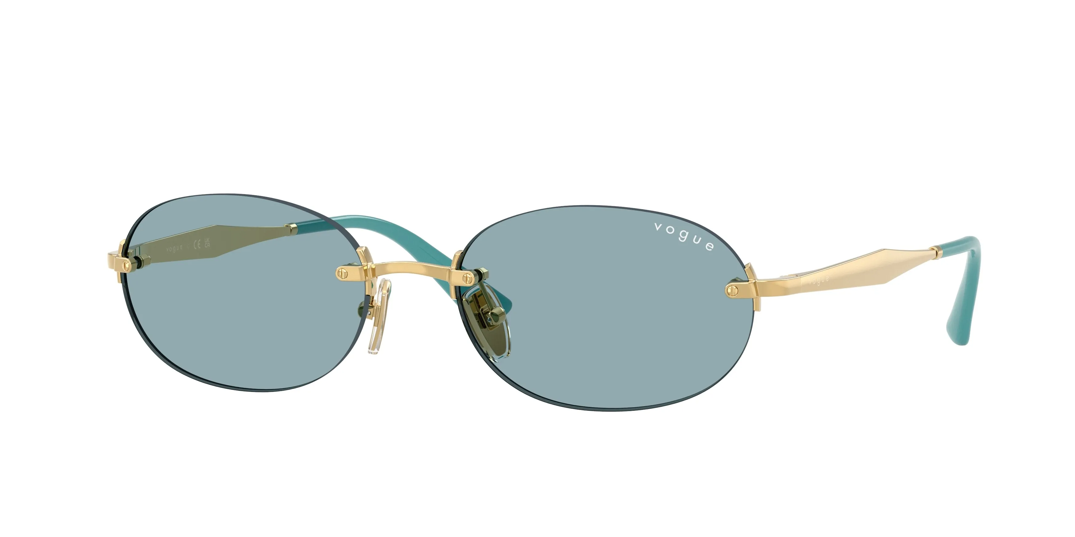 VOGUE EYEWEAR VO4342S 280/80 Occhiali da sole Metallo Oro Blu Rotonda Normale - immagine 1