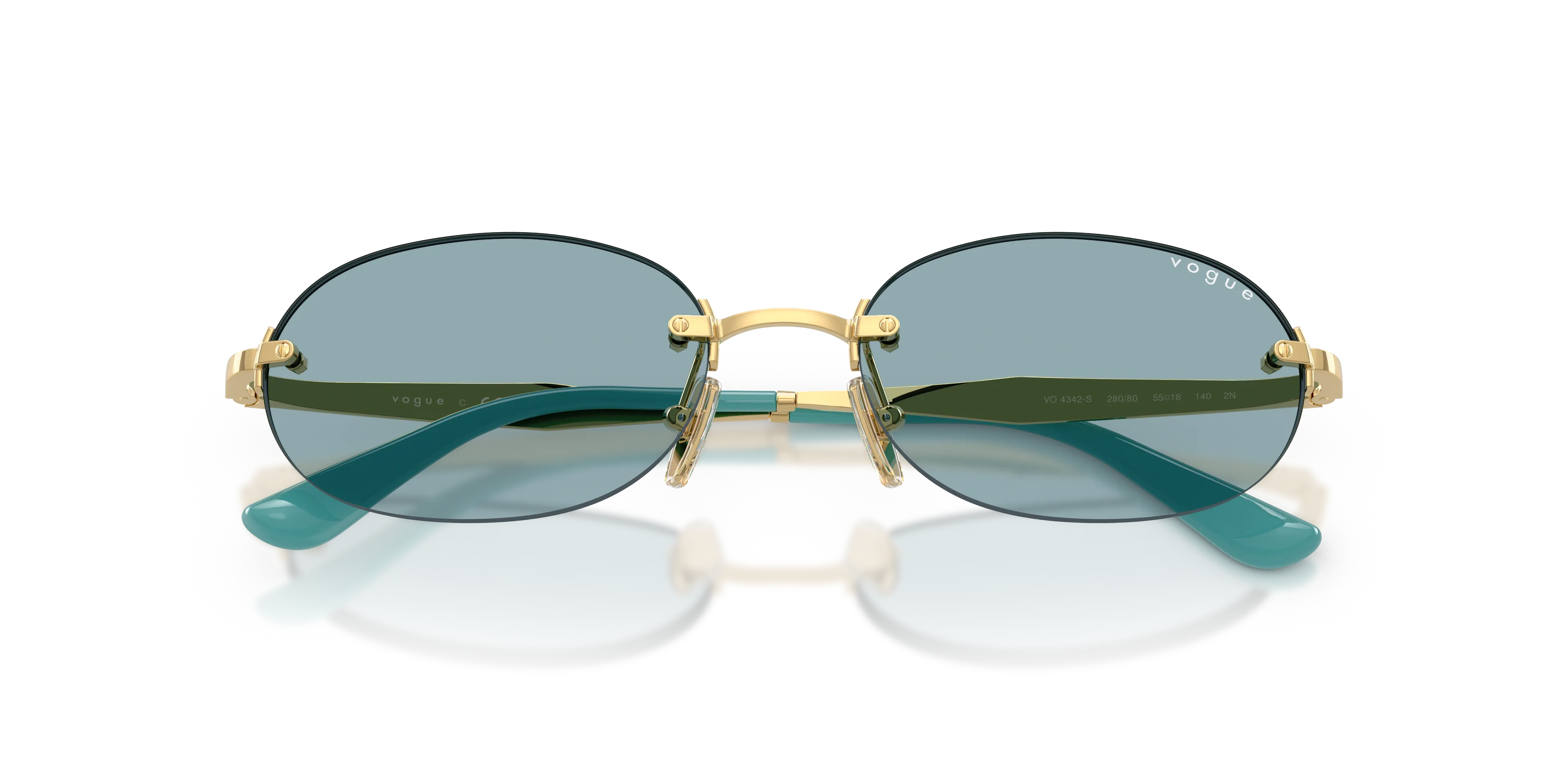 VOGUE EYEWEAR VO4342S 280/80 Occhiali da sole Metallo Oro Blu Rotonda Normale - immagine 2