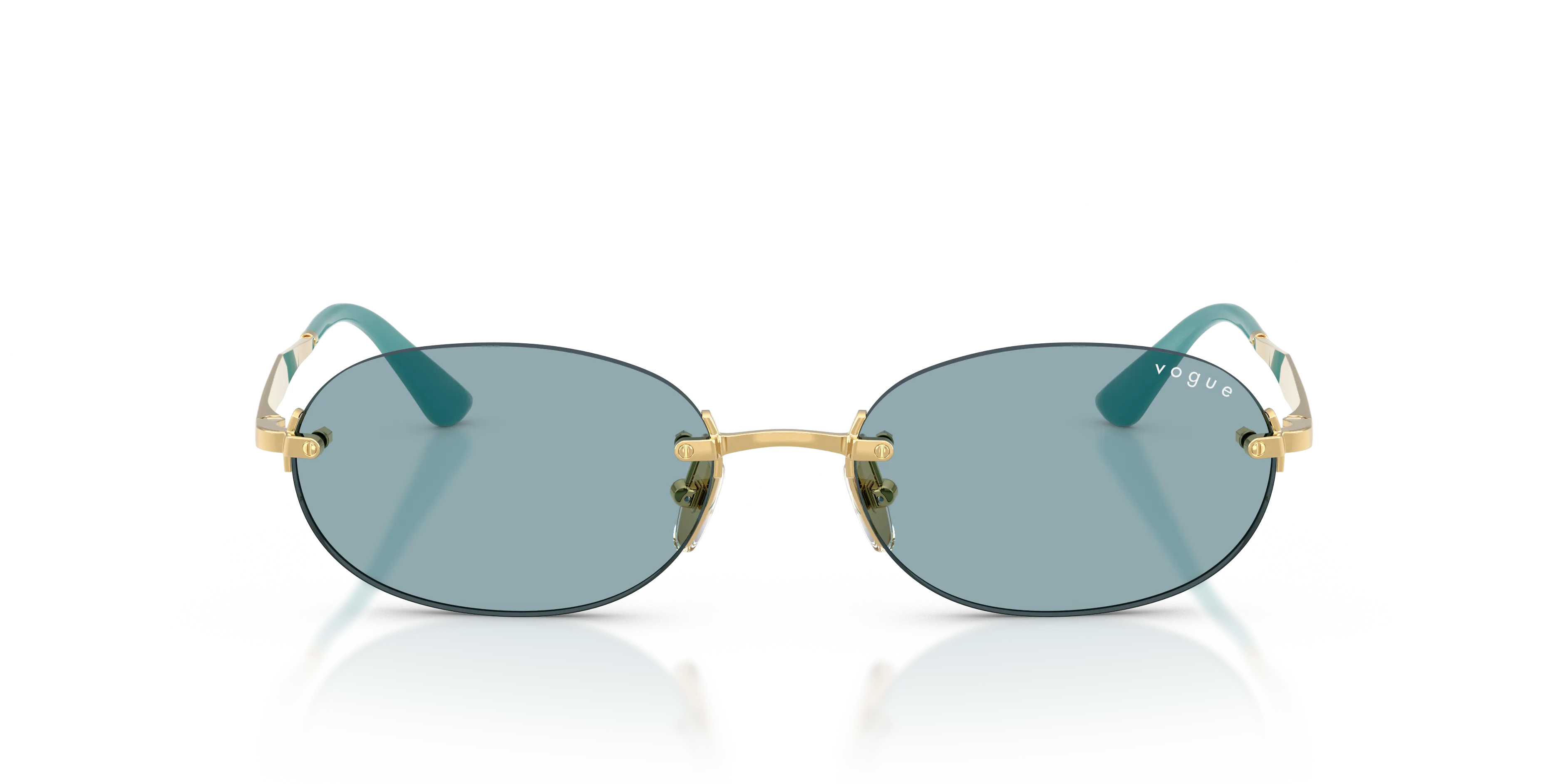 VOGUE EYEWEAR VO4342S 280/80 Occhiali da sole Metallo Oro Blu Rotonda Normale - immagine 3