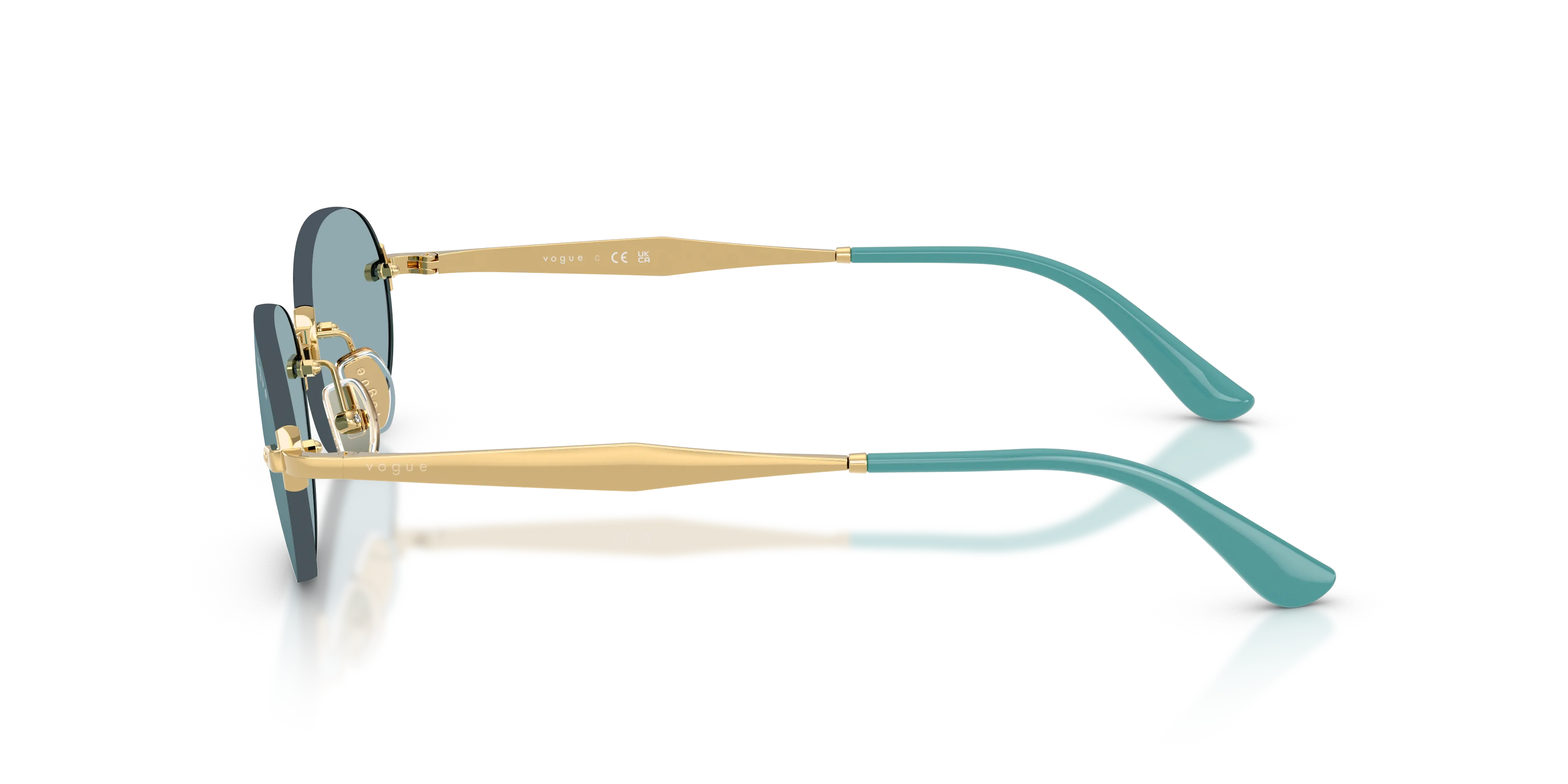 VOGUE EYEWEAR VO4342S 280/80 Occhiali da sole Metallo Oro Blu Rotonda Normale - immagine 4