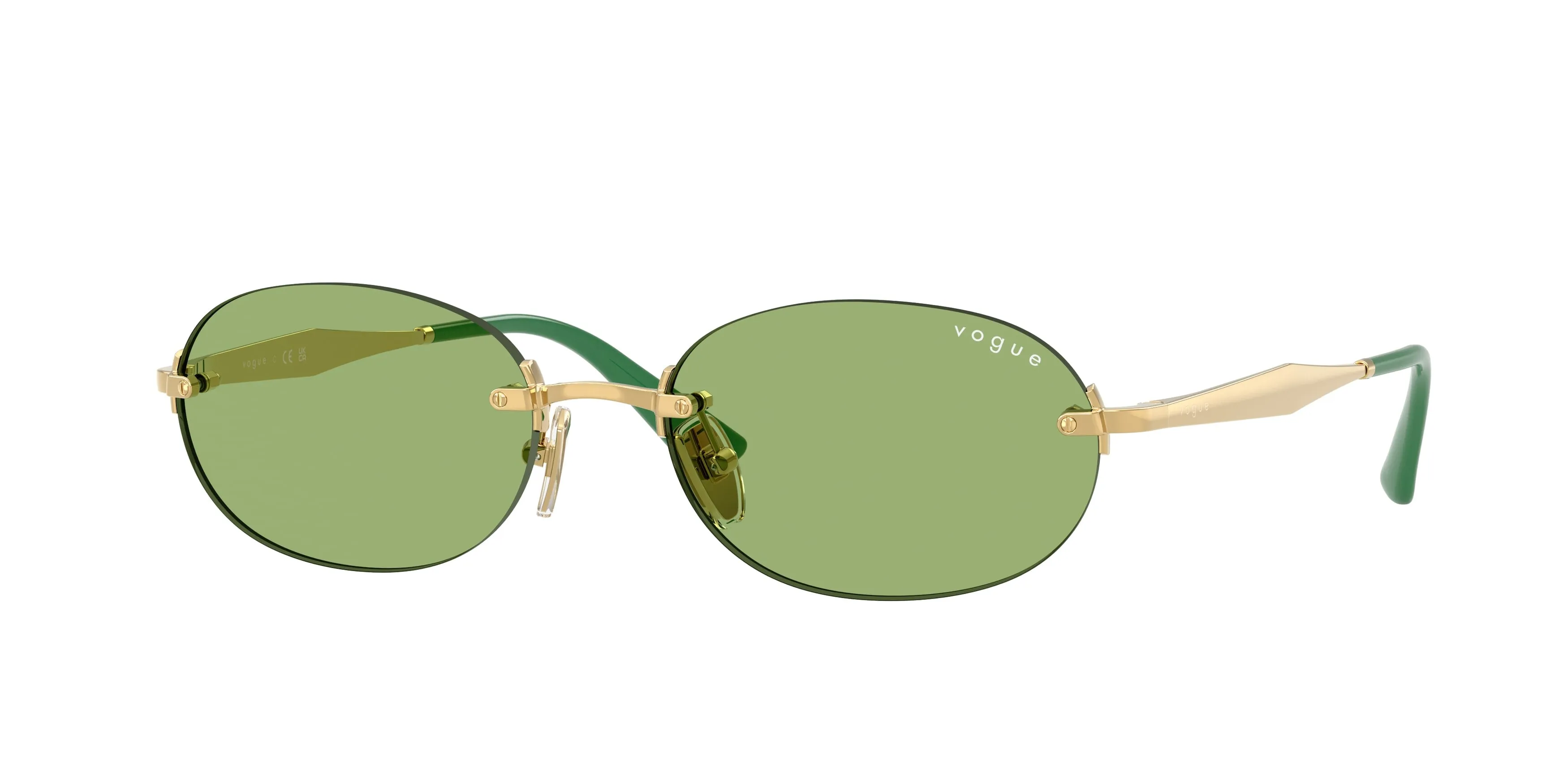 VOGUE EYEWEAR VO4342S 280/2 Occhiali da sole Metallo Oro Verde Rotonda Normale - immagine 1