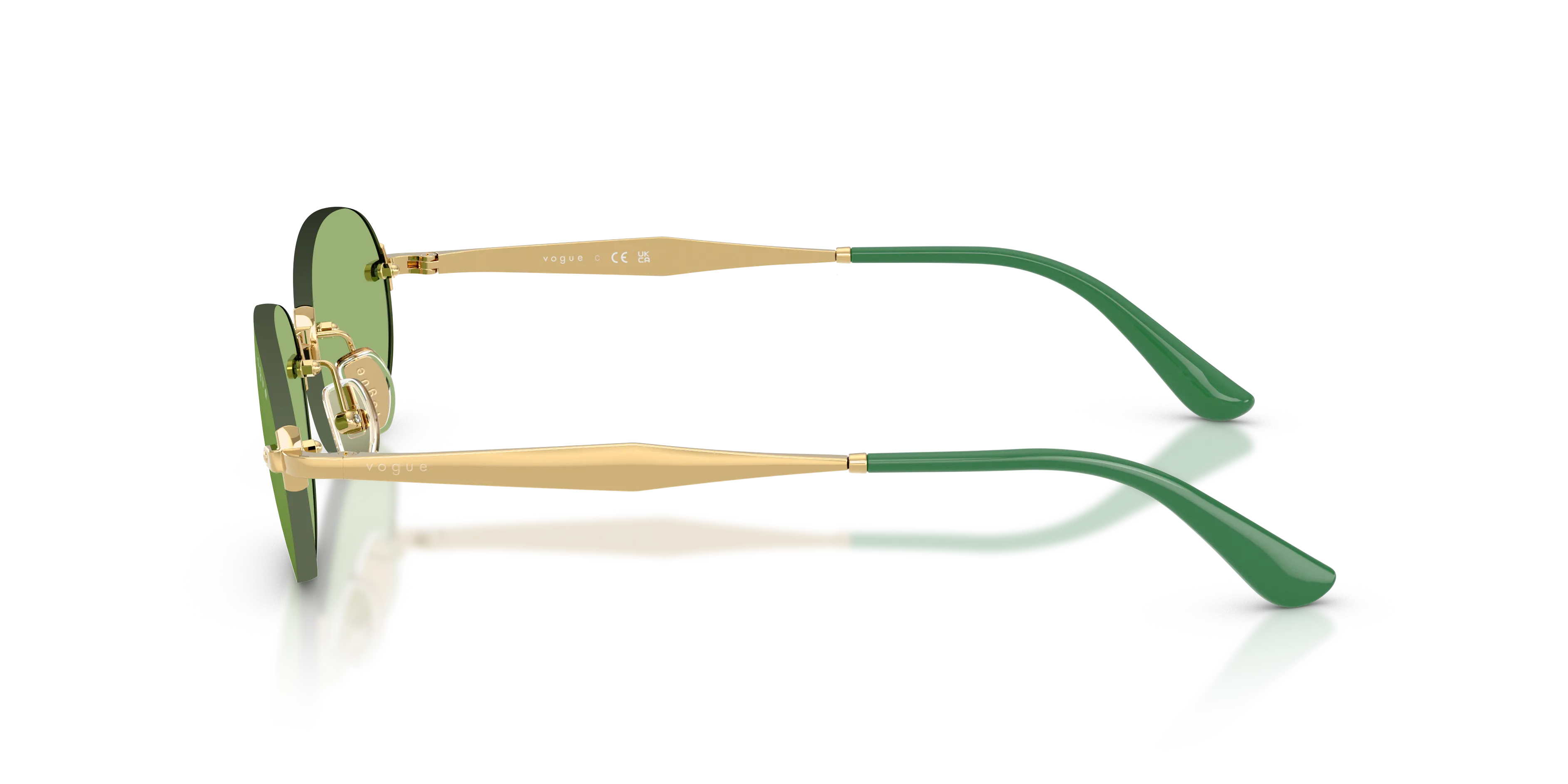VOGUE EYEWEAR VO4342S 280/2 Occhiali da sole Metallo Oro Verde Rotonda Normale - immagine 4