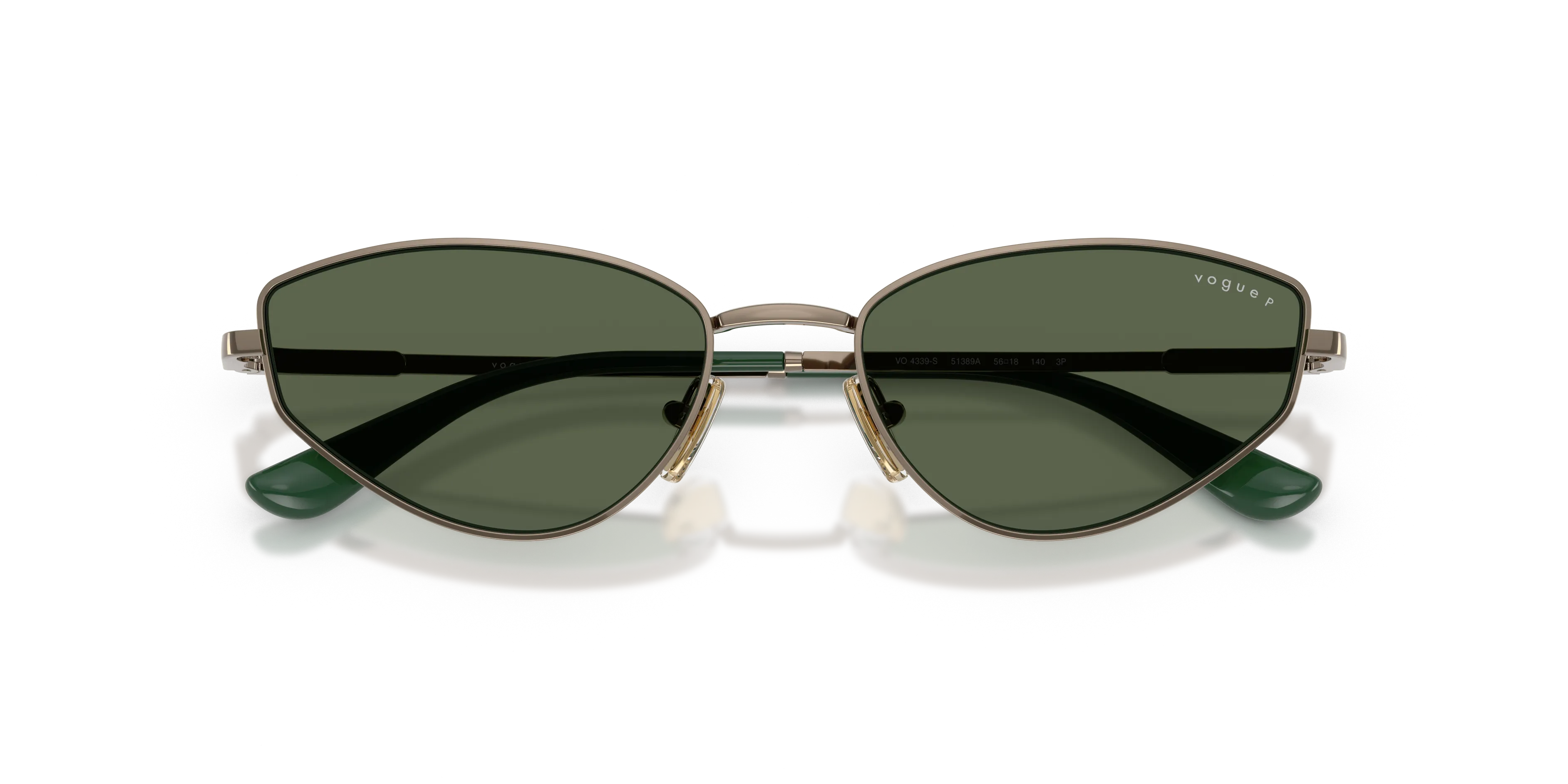 VOGUE EYEWEAR VO4339S 51389A Occhiali da sole Metallo Marrone Verde Cat Eye Polarizzata - immagine 2