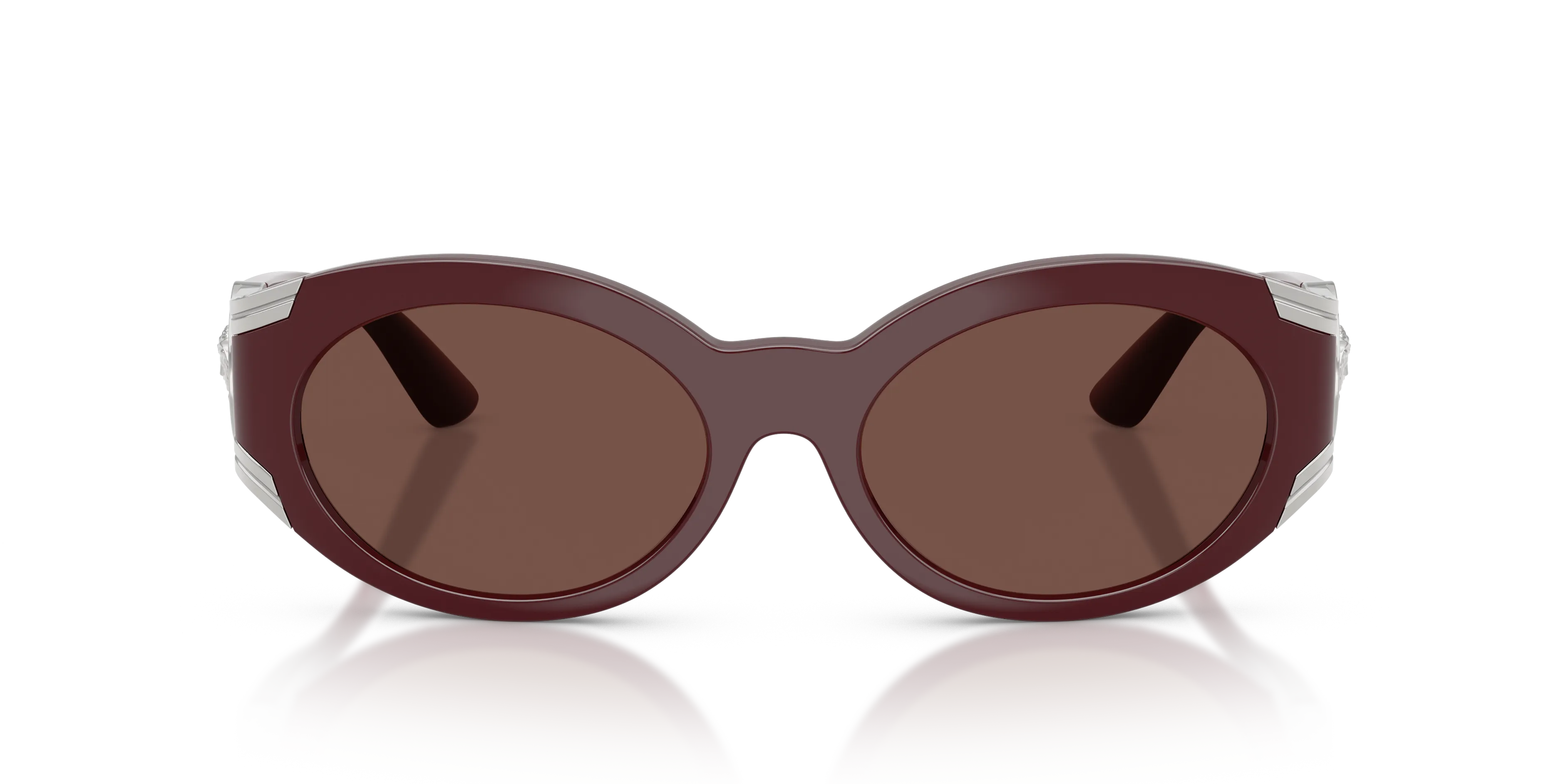 Versace VE4503U 55348D Occhiali da sole Iniettato Rosso Rotonda Normale - immagine 3