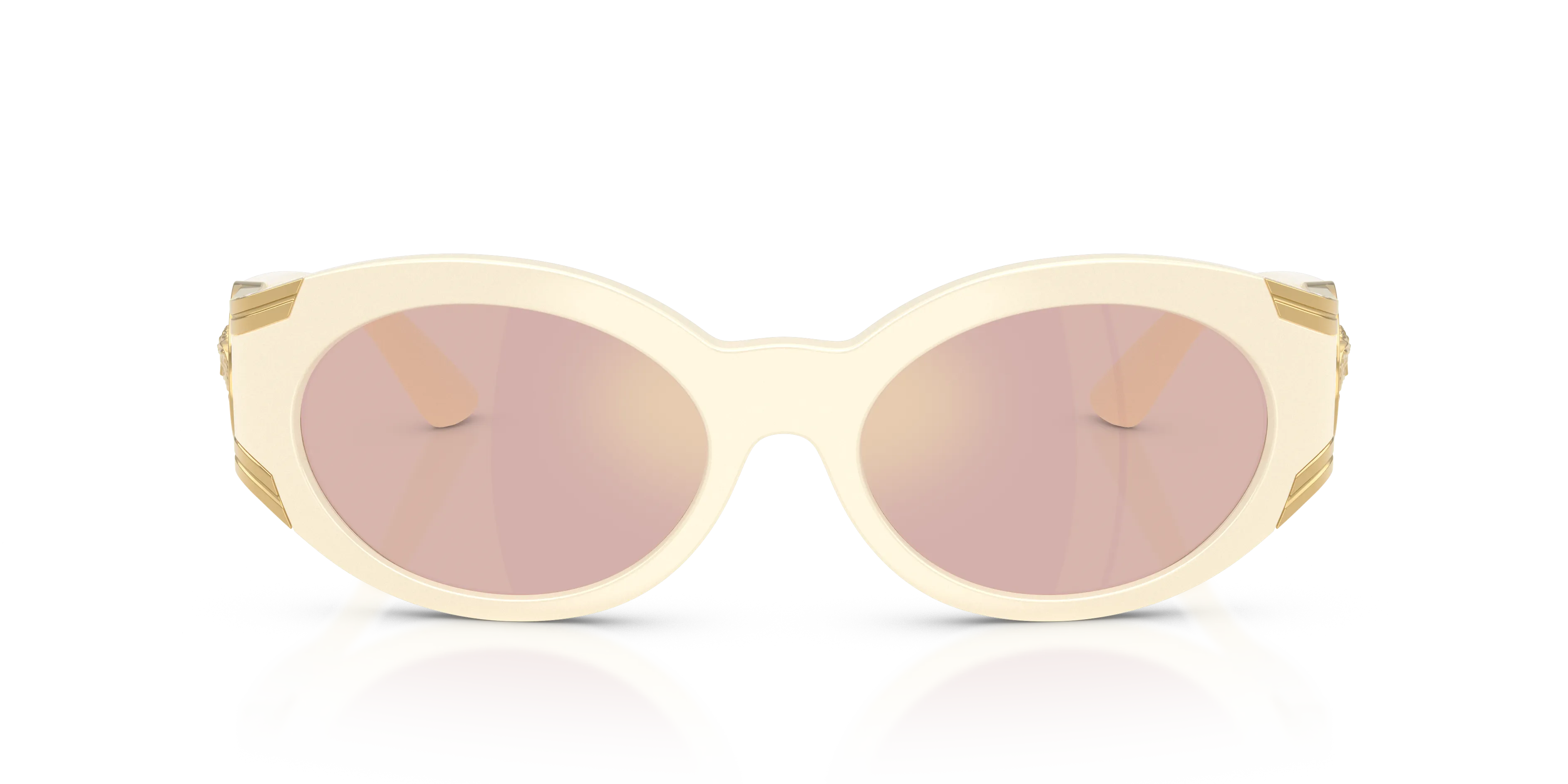 Versace VE4503U 55331T Occhiali da sole Iniettato Bianco Rotonda Specchiate - immagine 3