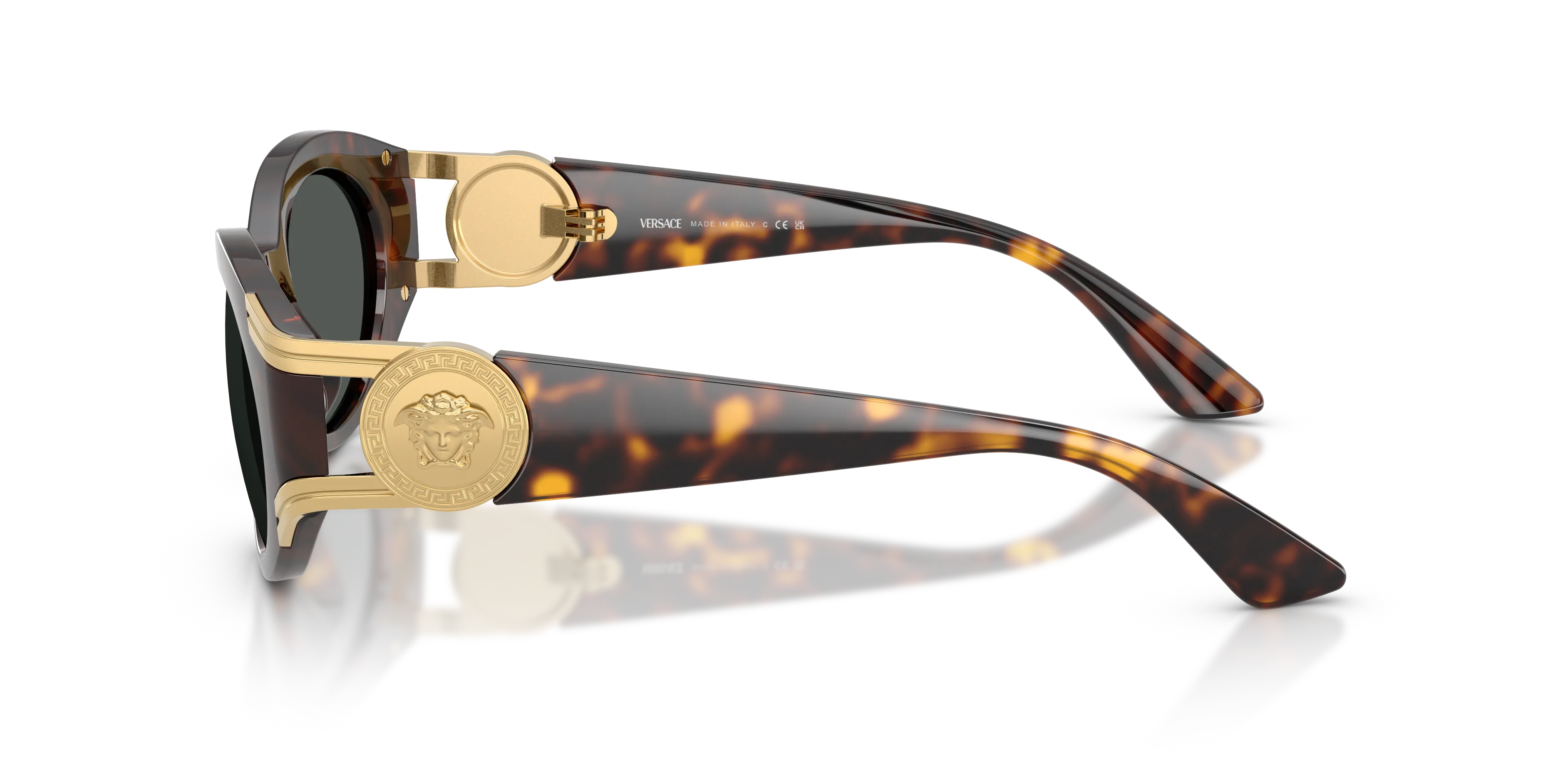 Versace VE4503U 108/87 Occhiali da sole Iniettato Tartaruga Grigio Rotonda Normale - immagine 4