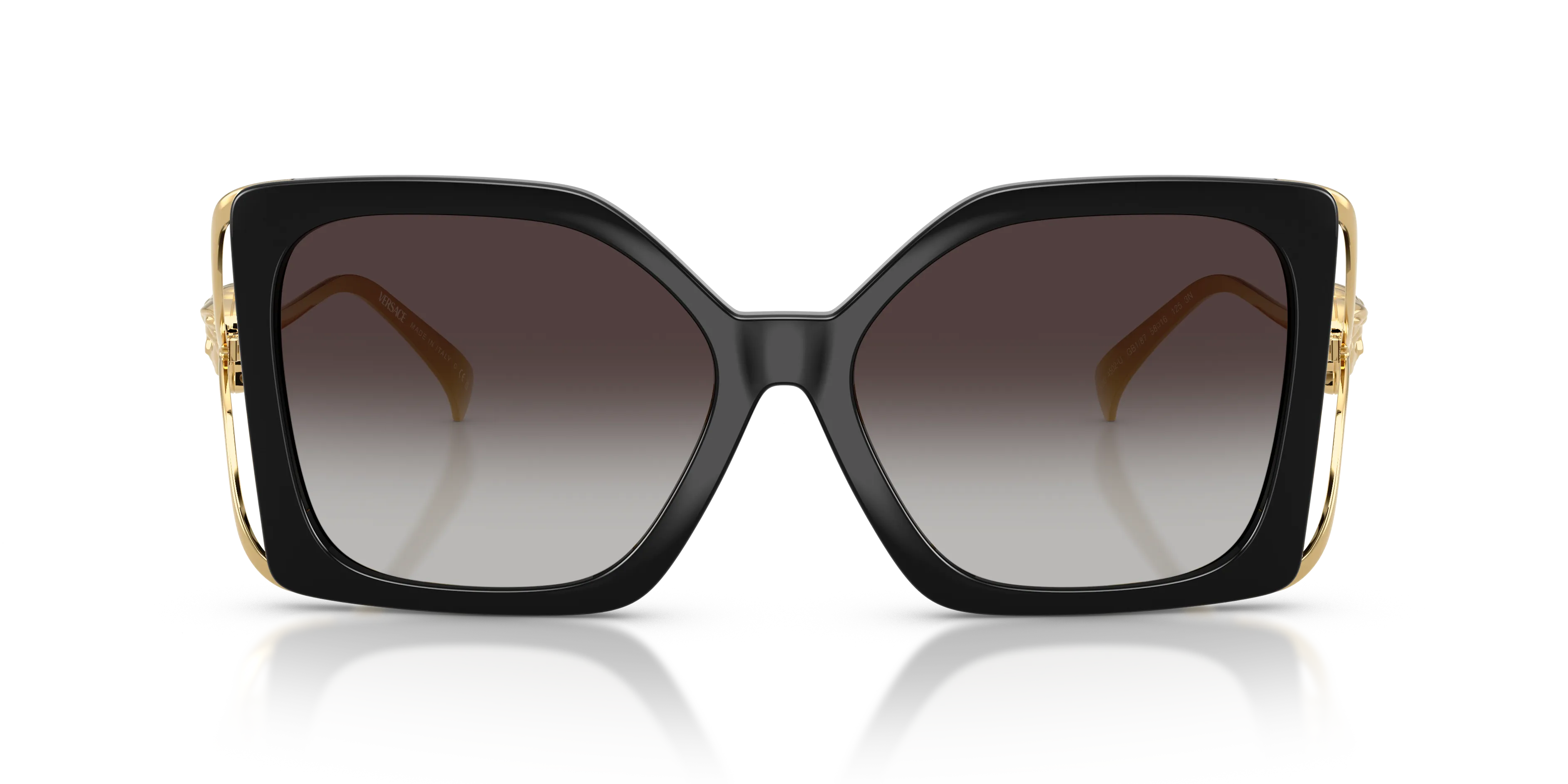 Versace VE4502U GB1/87 Occhiali da sole Iniettato Nero Grigio Squadrata Normale Sfumato - immagine 3