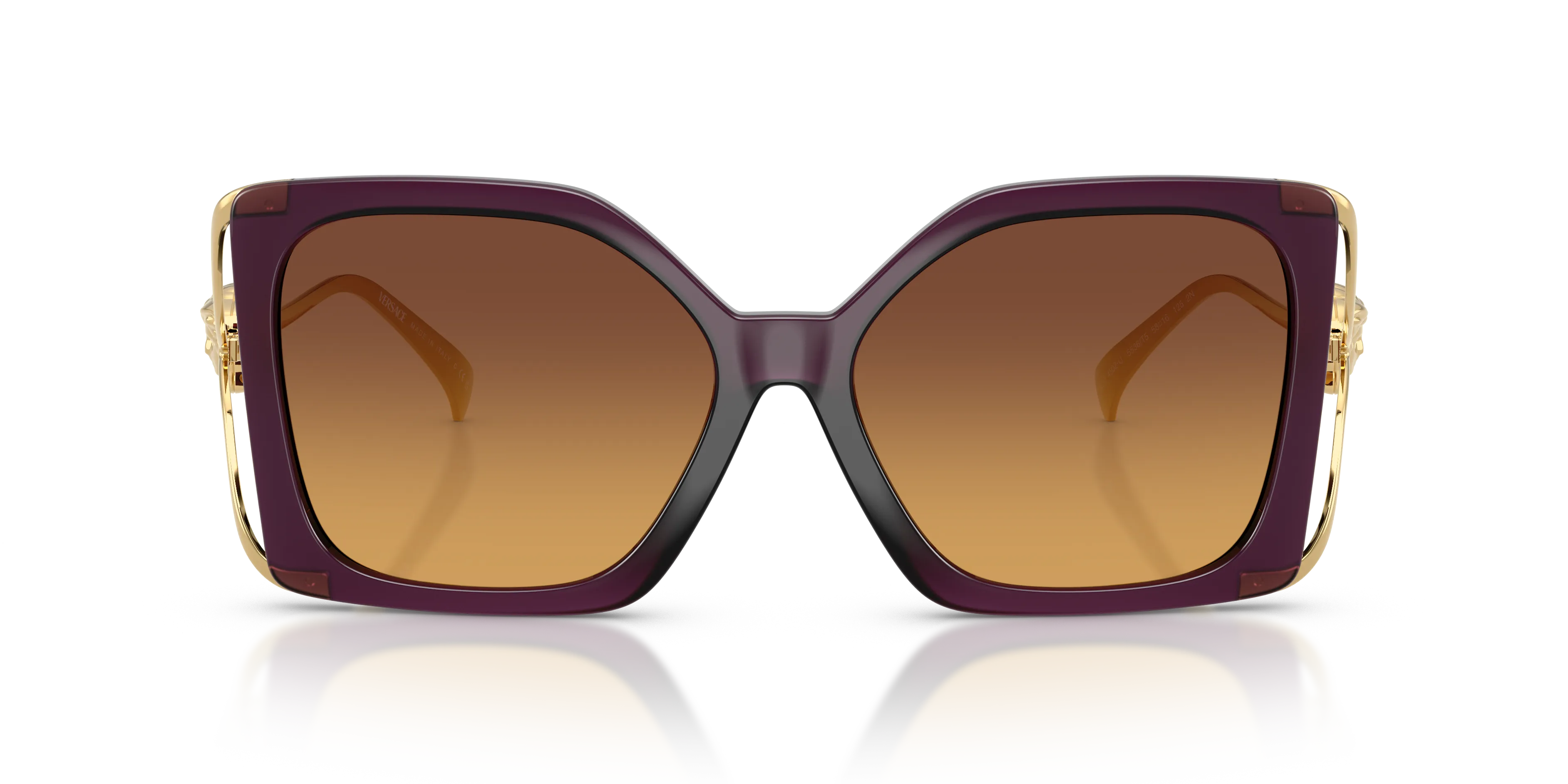 Versace VE4502U 5536T5 Occhiali da sole Iniettato Viola Giallo Squadrata Normale Sfumato - immagine 3