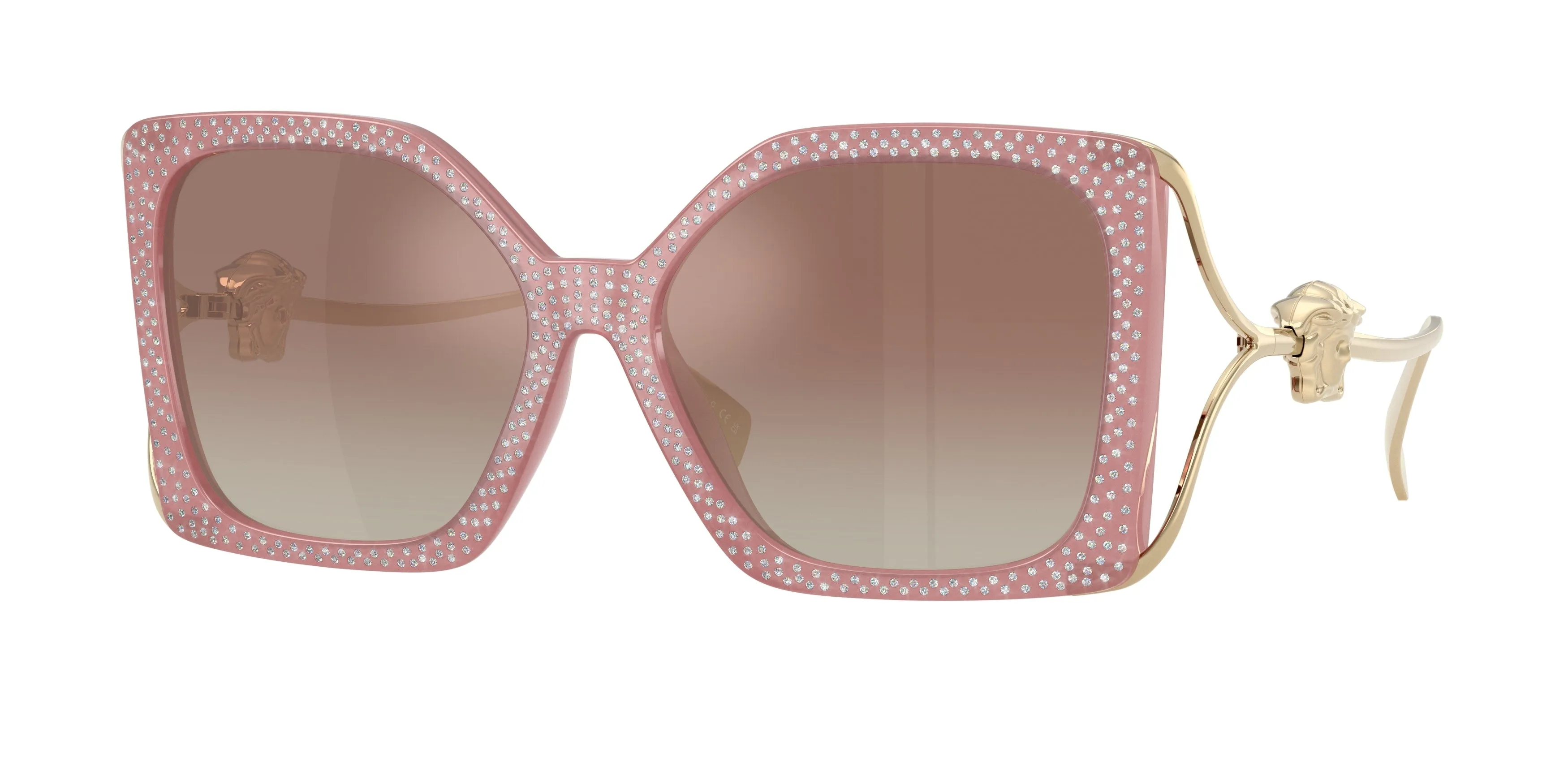Versace VE4502U 5535B8 Occhiali da sole Iniettato Rosa Marrone Squadrata Specchiate Sfumato - immagine 1
