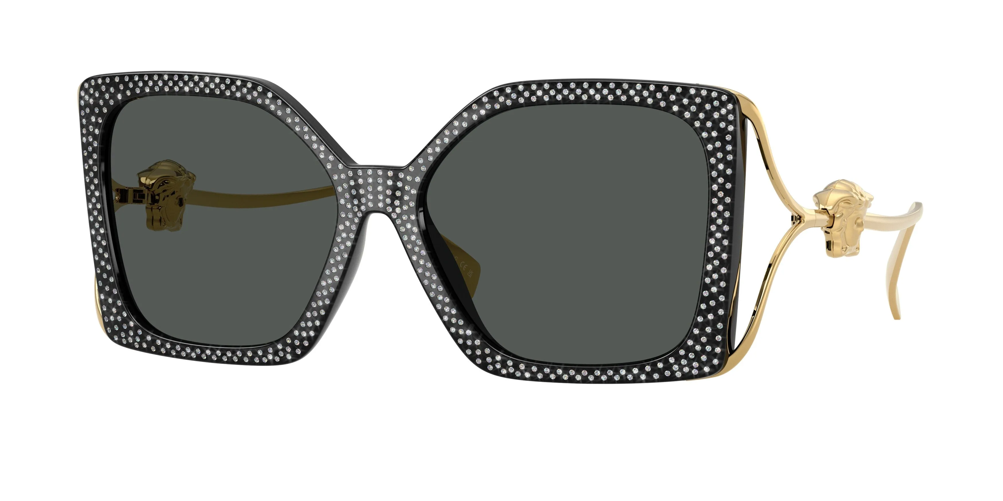 Versace VE4502U 550787 Occhiali da sole Iniettato Nero Grigio Squadrata Normale - immagine 1