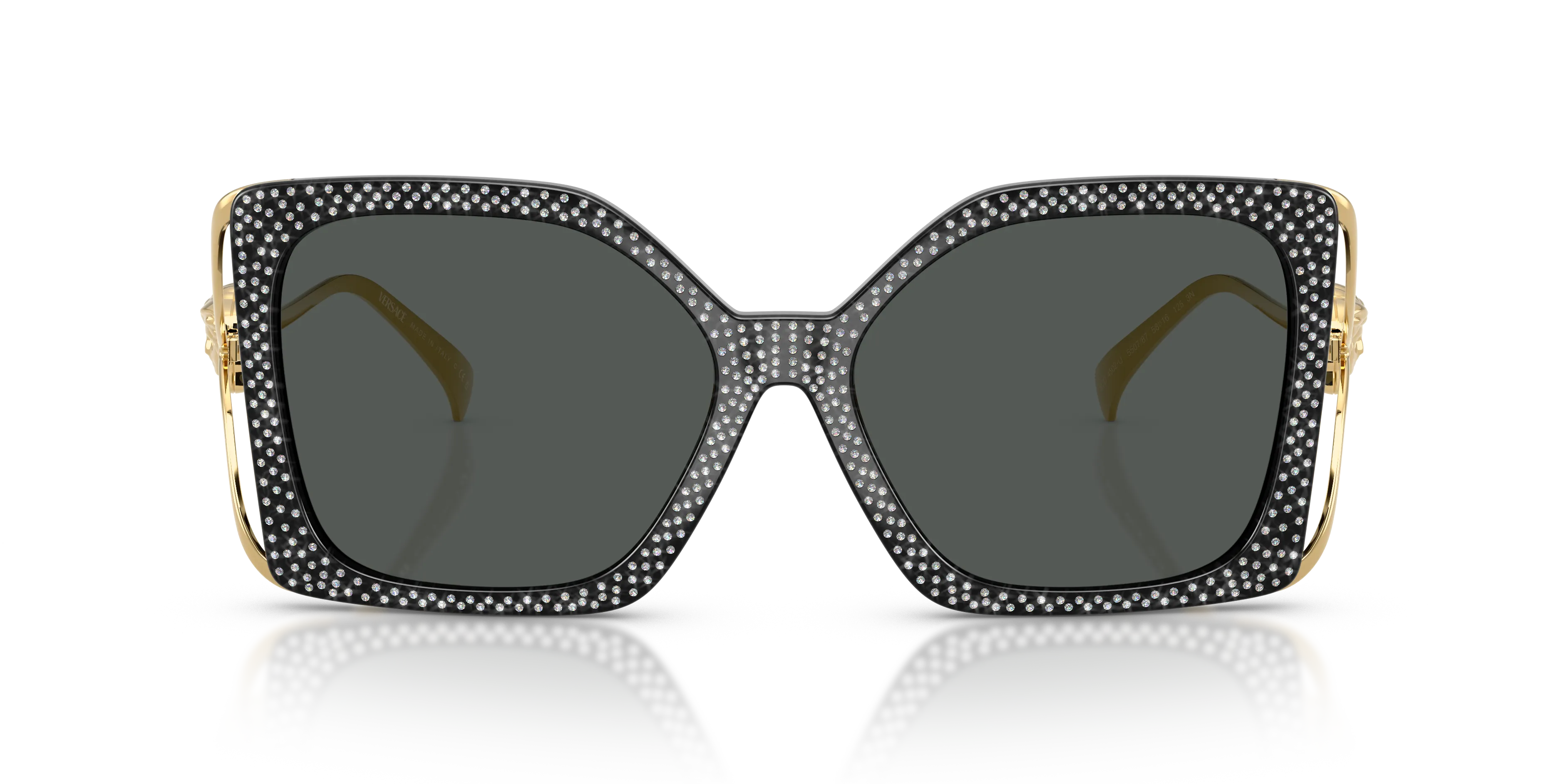 Versace VE4502U 550787 Occhiali da sole Iniettato Nero Grigio Squadrata Normale - immagine 3