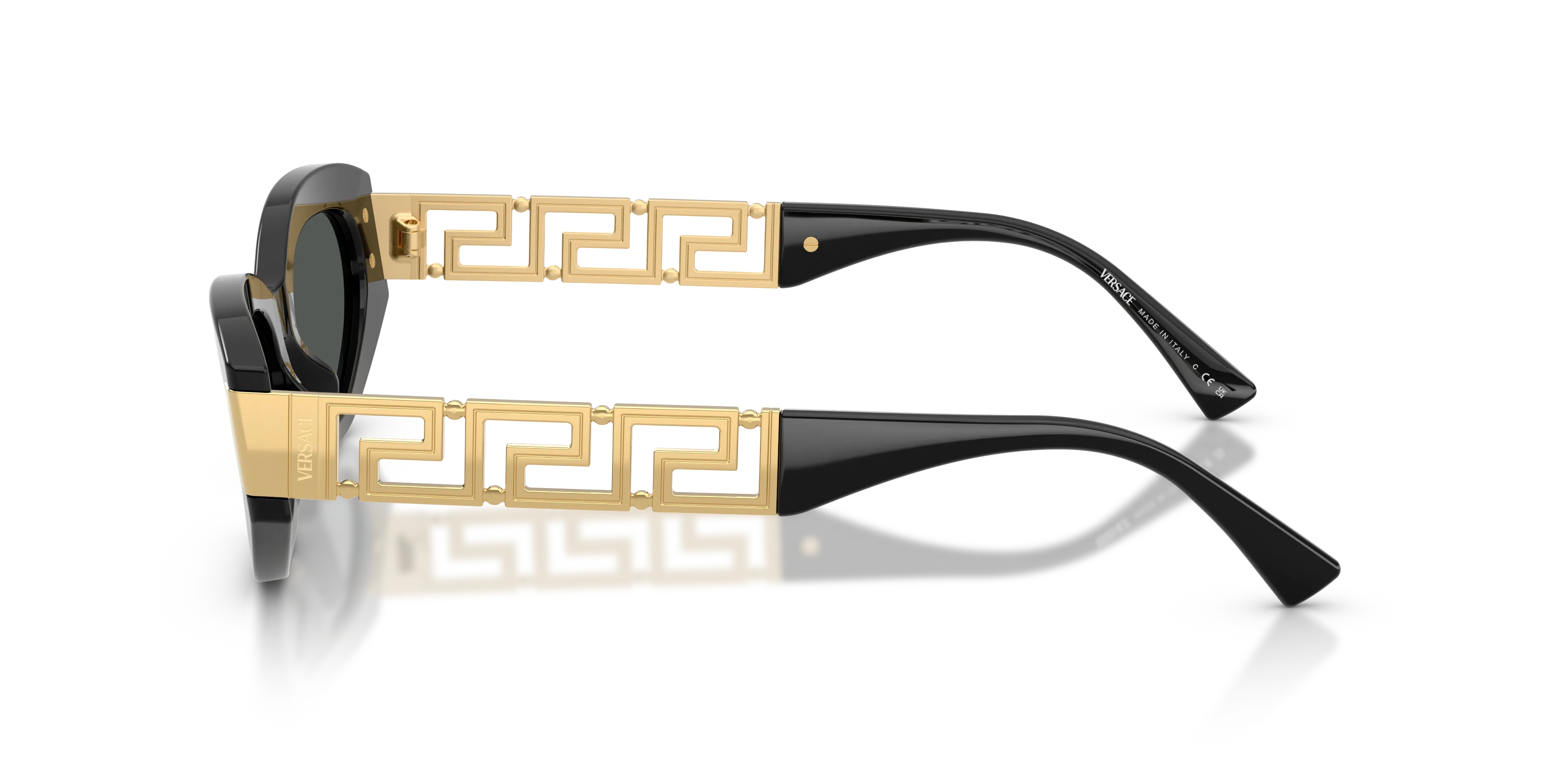 Versace VE4501 GB1/87 Occhiali da sole Acetato Nero Grigio Cat Eye Normale - immagine 4