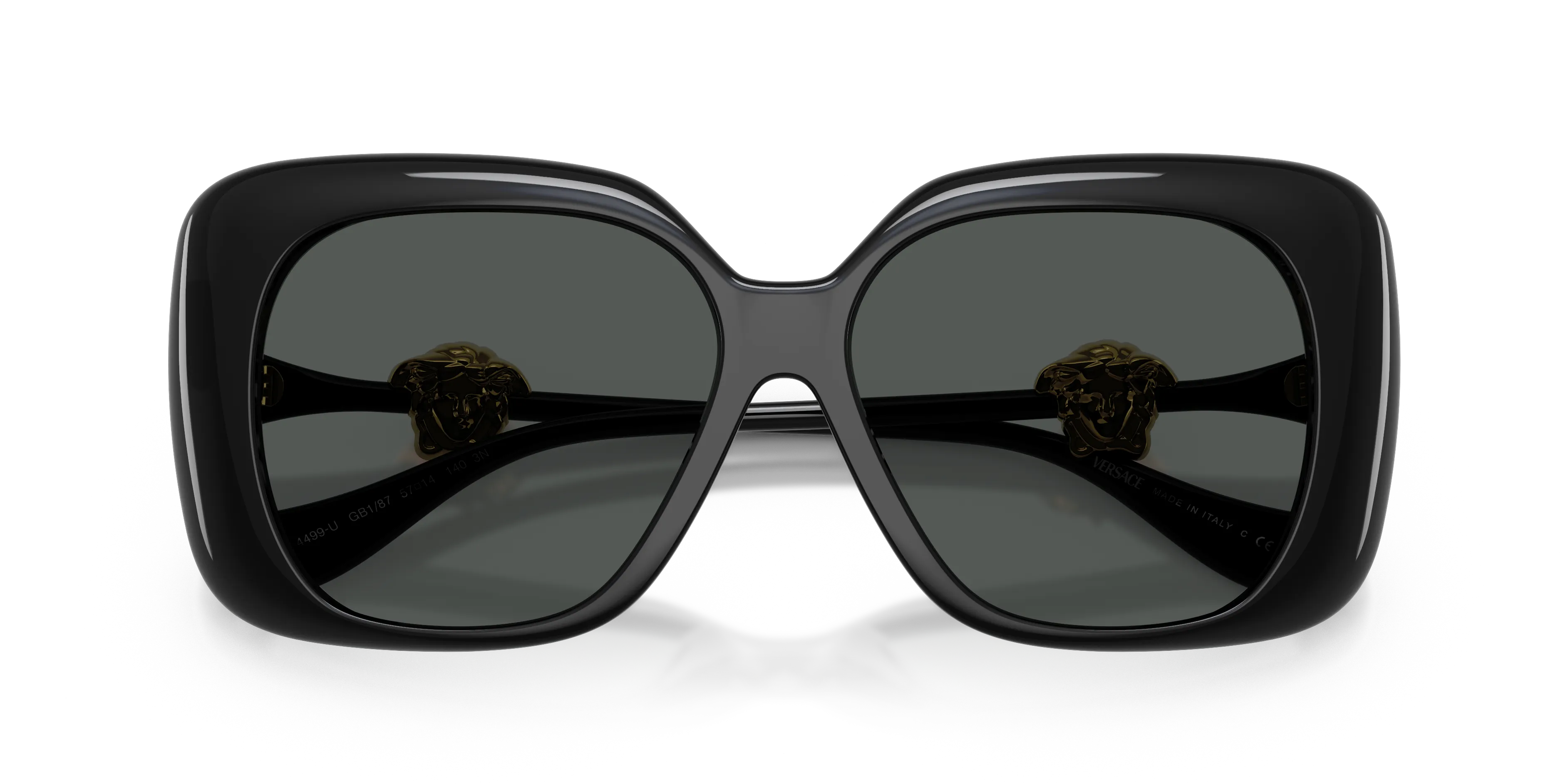 Versace VE4499U GB1/87 Occhiali da sole Iniettato Nero Grigio Squadrata Normale - immagine 2