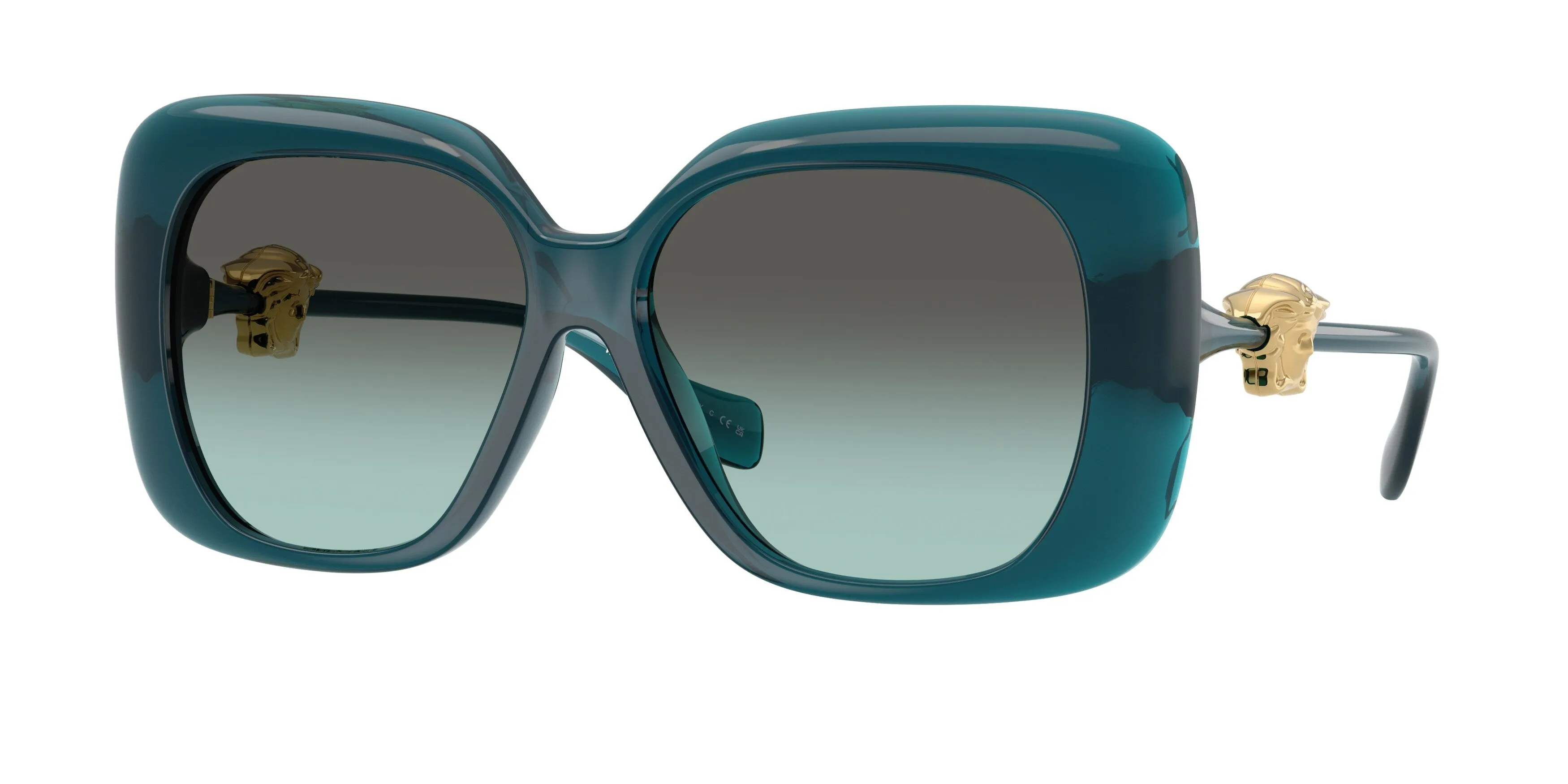 Versace VE4499U 55402A Occhiali da sole Iniettato Blu Verde Squadrata Normale Sfumato - immagine 1