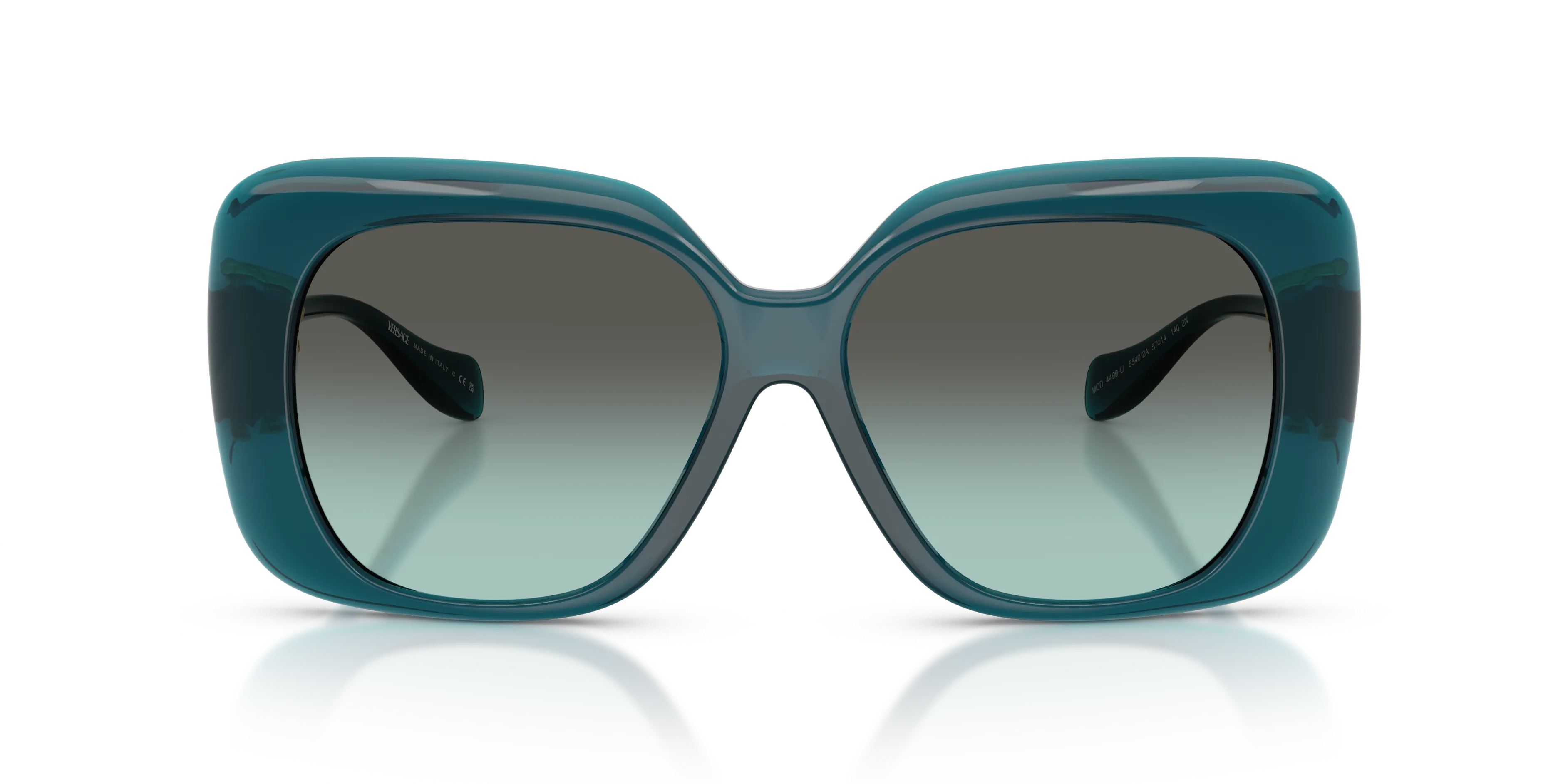 Versace VE4499U 55402A Occhiali da sole Iniettato Blu Verde Squadrata Normale Sfumato - immagine 3