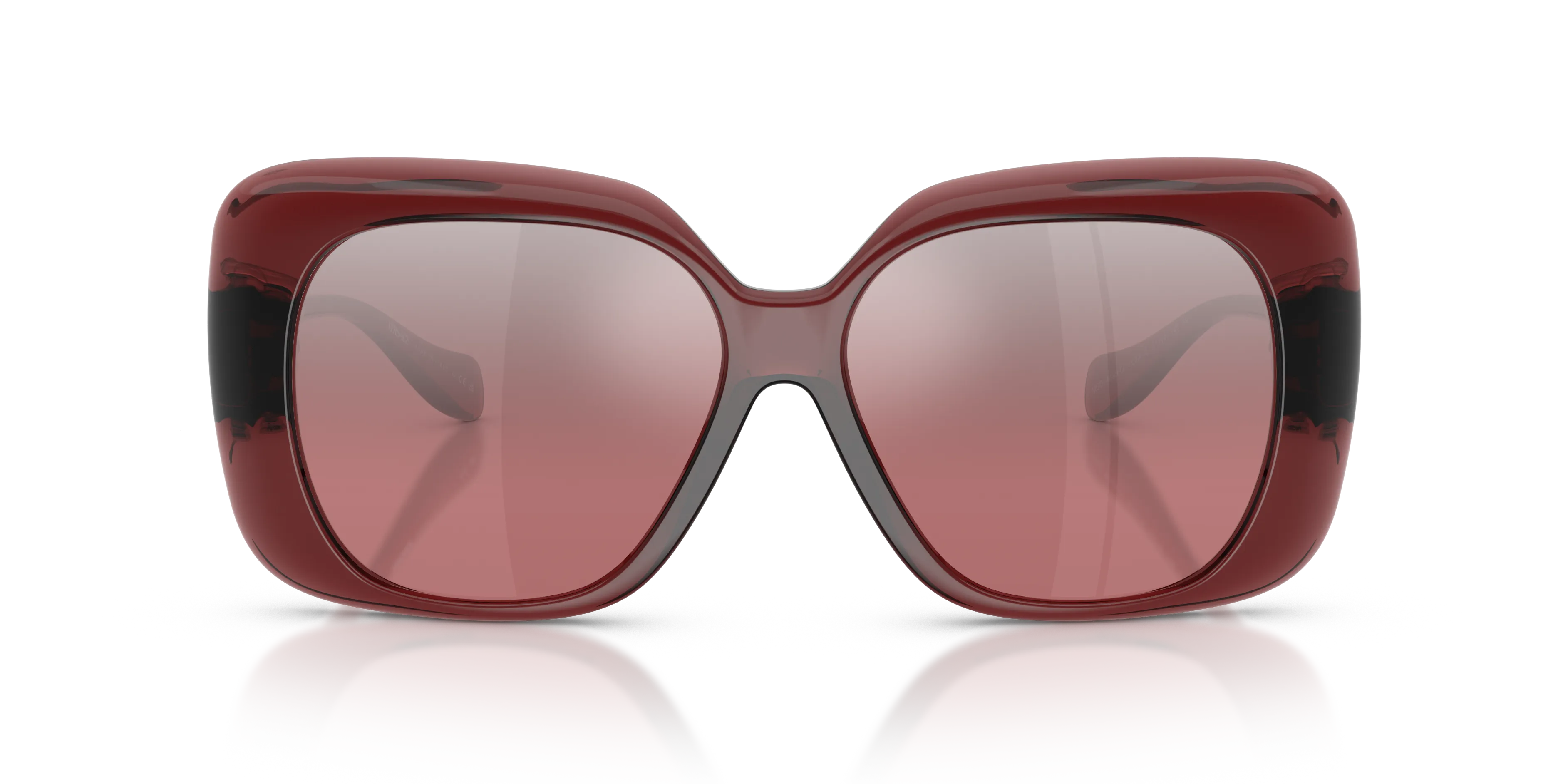 Versace VE4499U 55397E Occhiali da sole Iniettato Rosso Rosa Squadrata Normale Sfumato - immagine 3