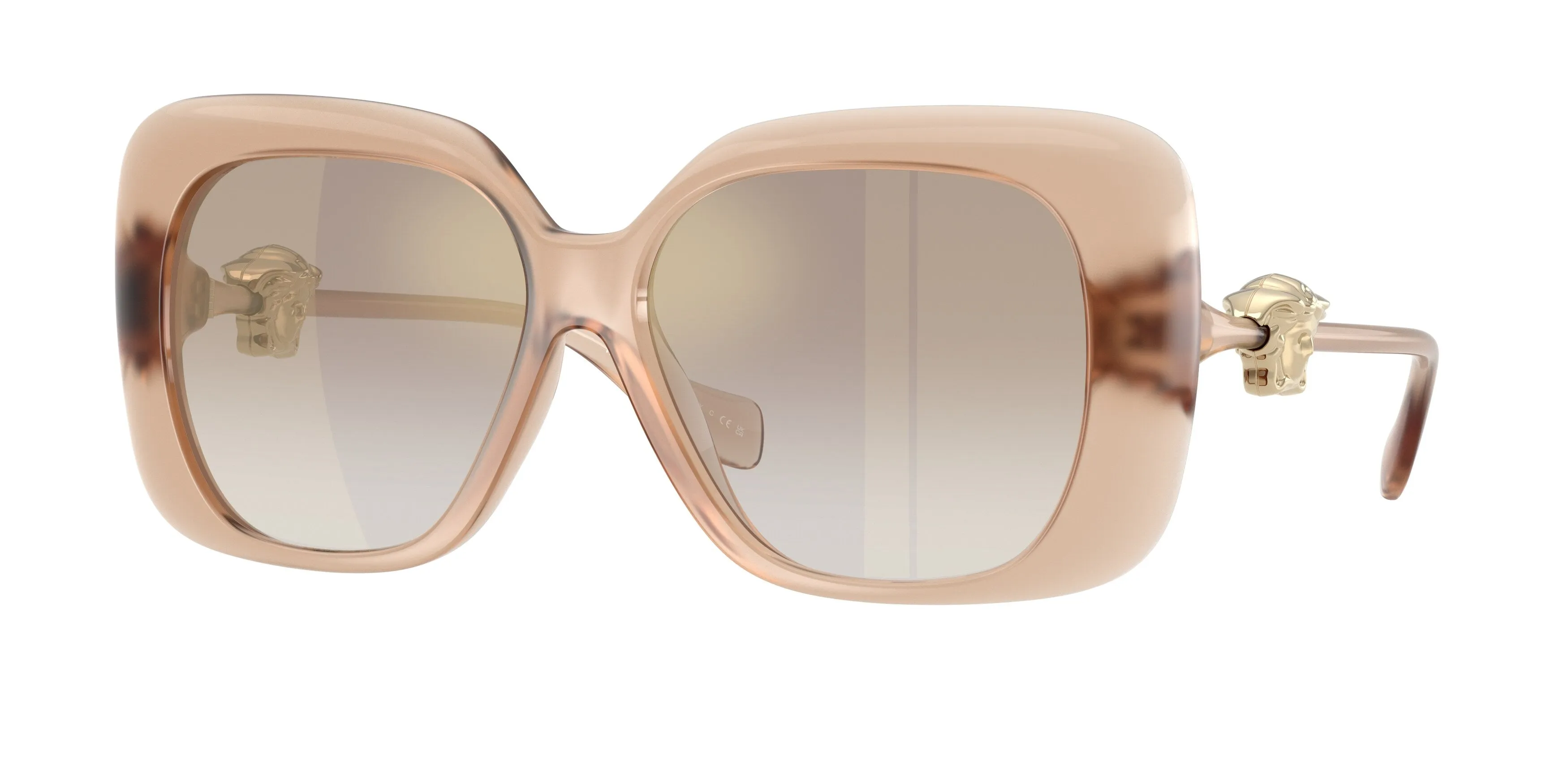 Versace VE4499U 55386E Occhiali da sole Iniettato Rosa Marrone Squadrata Normale Sfumato - immagine 1
