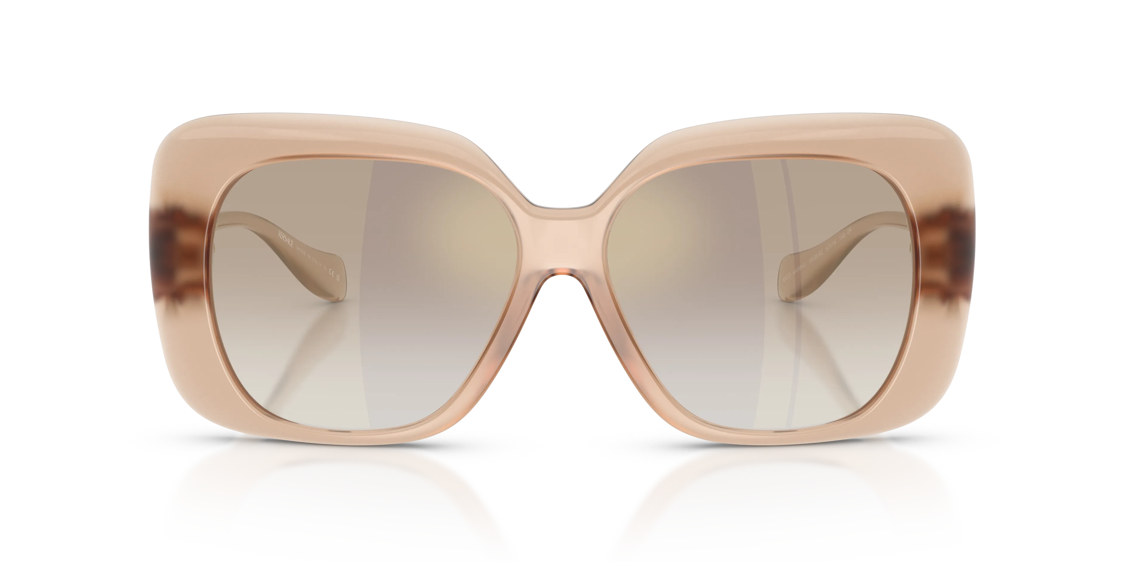 Versace VE4499U 55386E Occhiali da sole Iniettato Rosa Marrone Squadrata Normale Sfumato - immagine 3